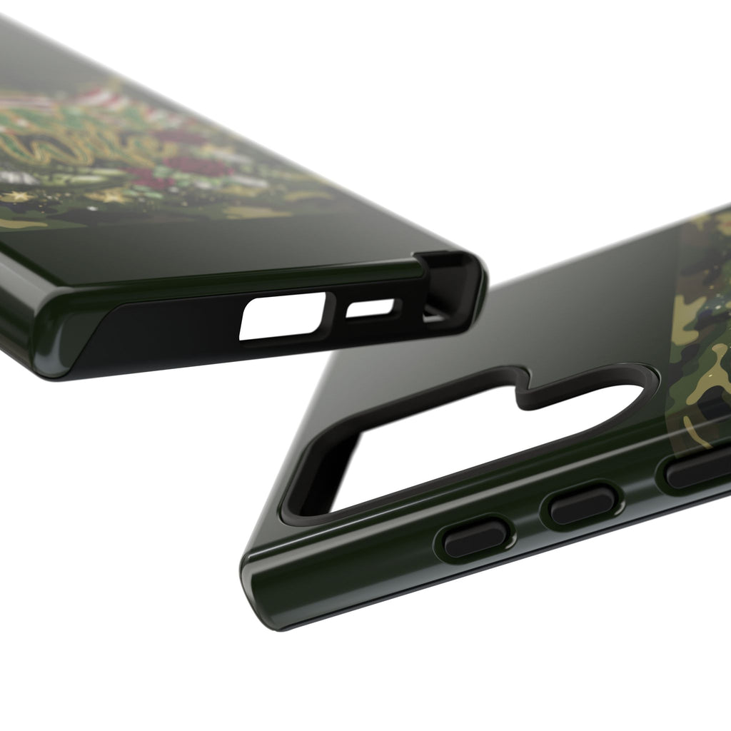 Army Wife Tough Phone Case — Camo Flag Design with Roses
