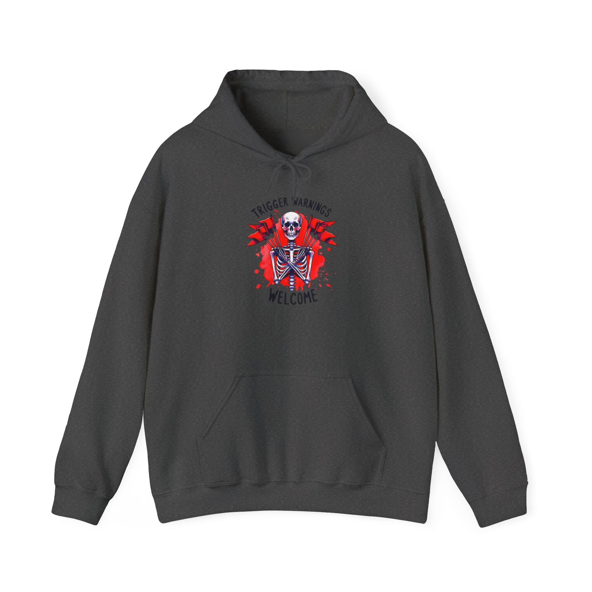 Trigger Warning Skeleton Hoodie - Edgy Skull Graphic Pullover
