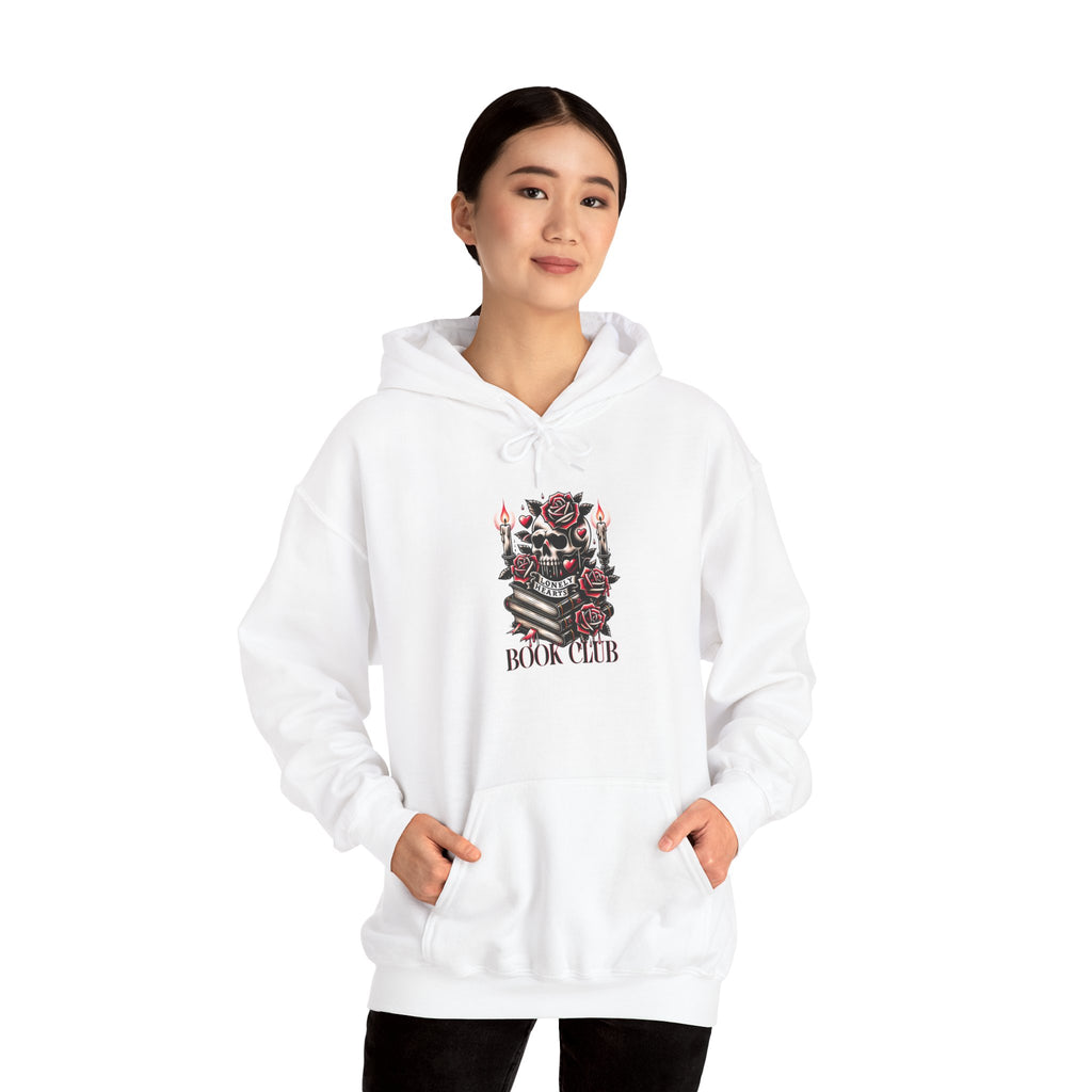 Book Club Hoodie — Gothic Skull & Rose Reading Crewneck