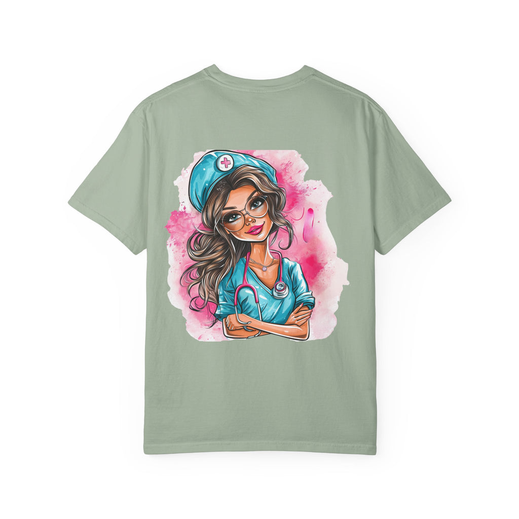 Nurse Life T-Shirt — Cute Female Nurse Watercolor Graphic Tee