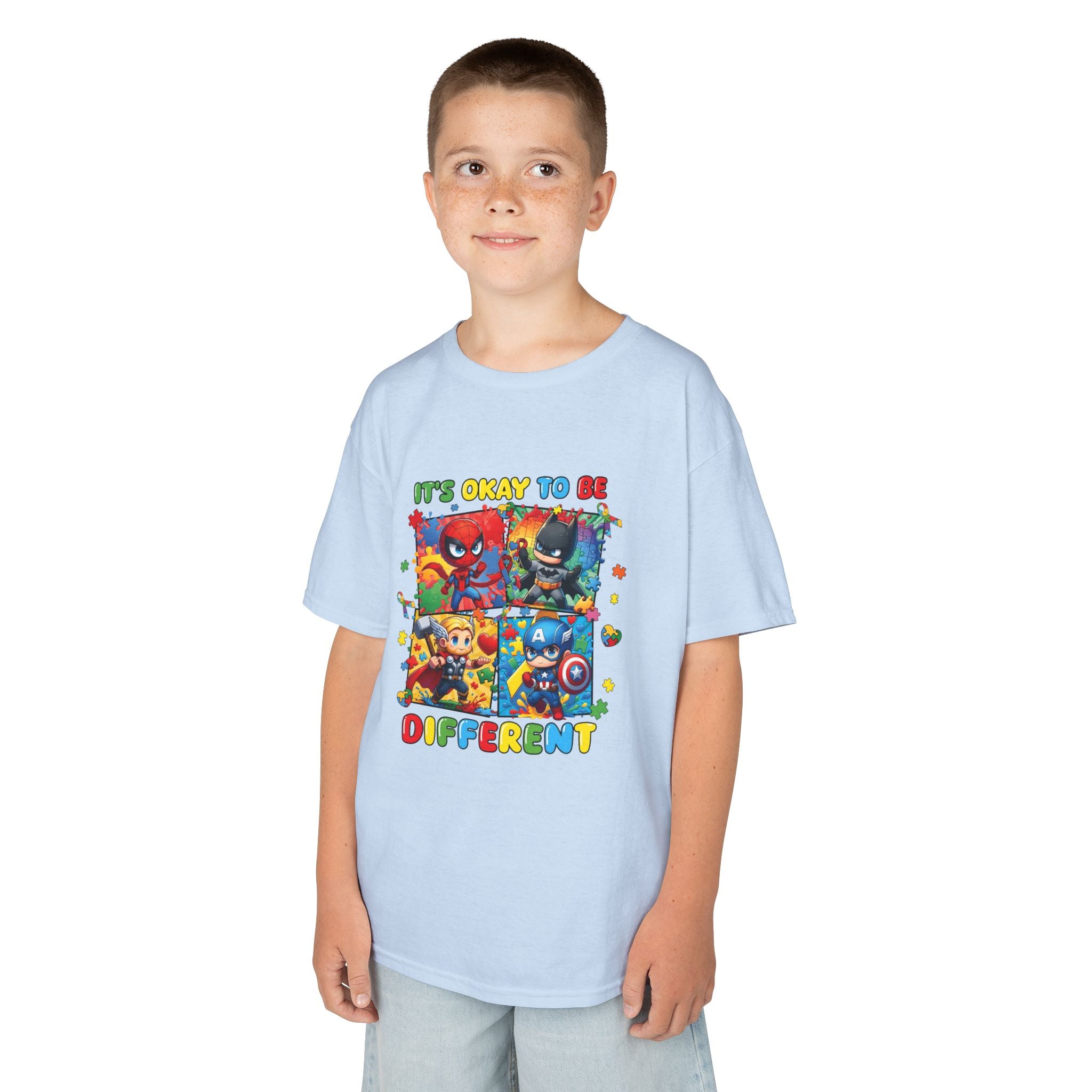 Kids 'It's Okay to Be Different' Graphic Tee — Colorful Inclusive Cartoon Design