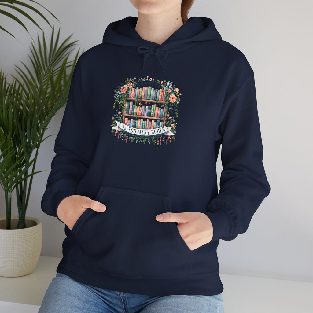 Reading Nook Hoodie — Cozy Bookshelf Floral Graphic Sweatshirt