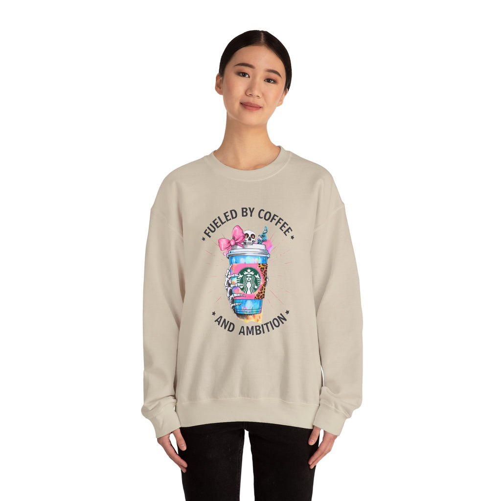 Coffee & Ambition Sweatshirt — Fueled By Coffee Graphic Crewneck