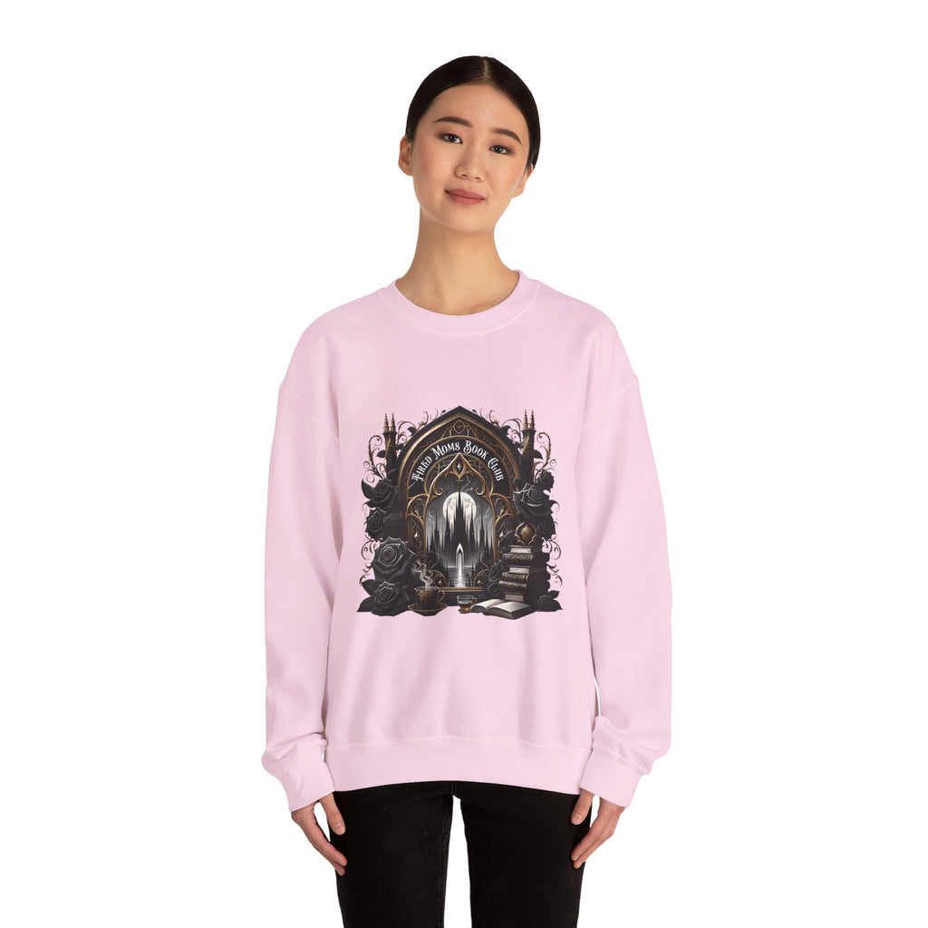 Mystic Library Crewneck Sweatshirt — Gothic 'Seek Silent Wisdom' Design