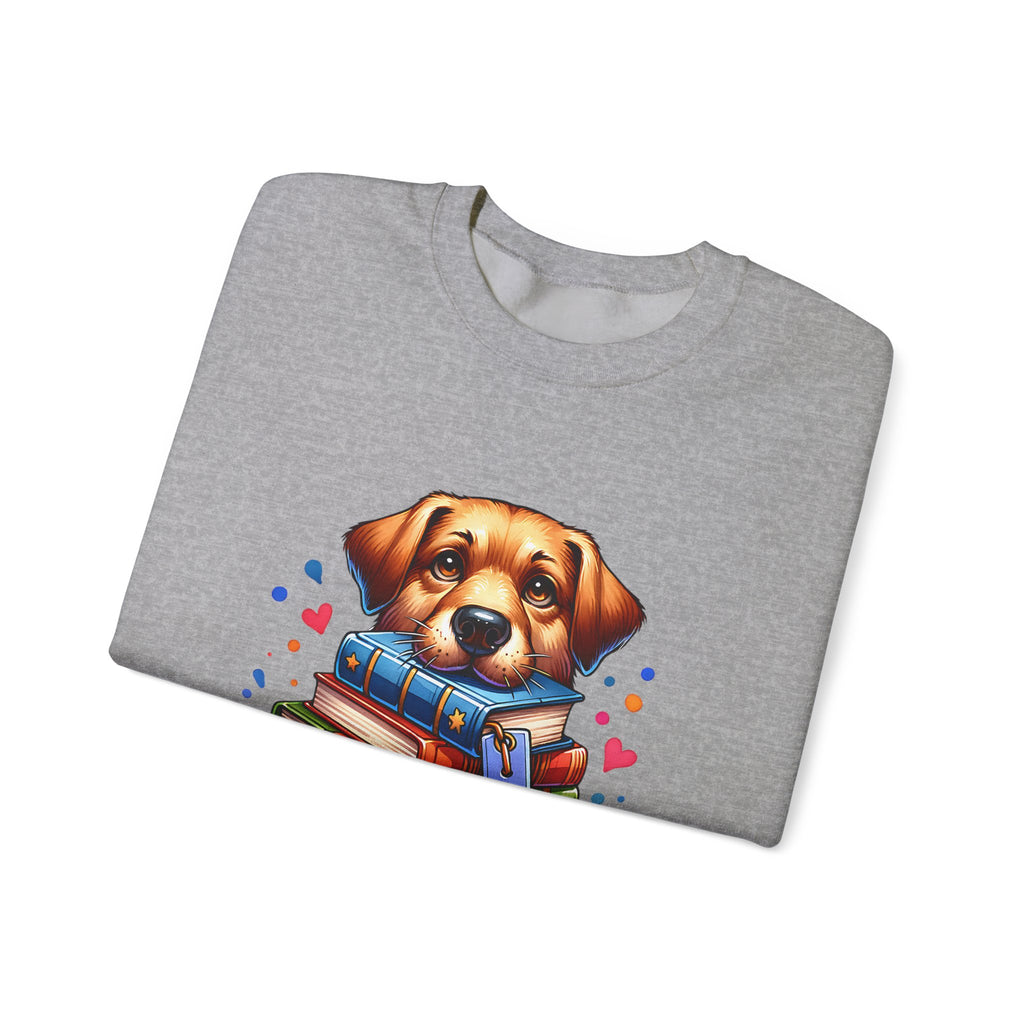 Dog Ate My Homework Sweatshirt — Cute Puppy & Books Back-to-School Crewneck