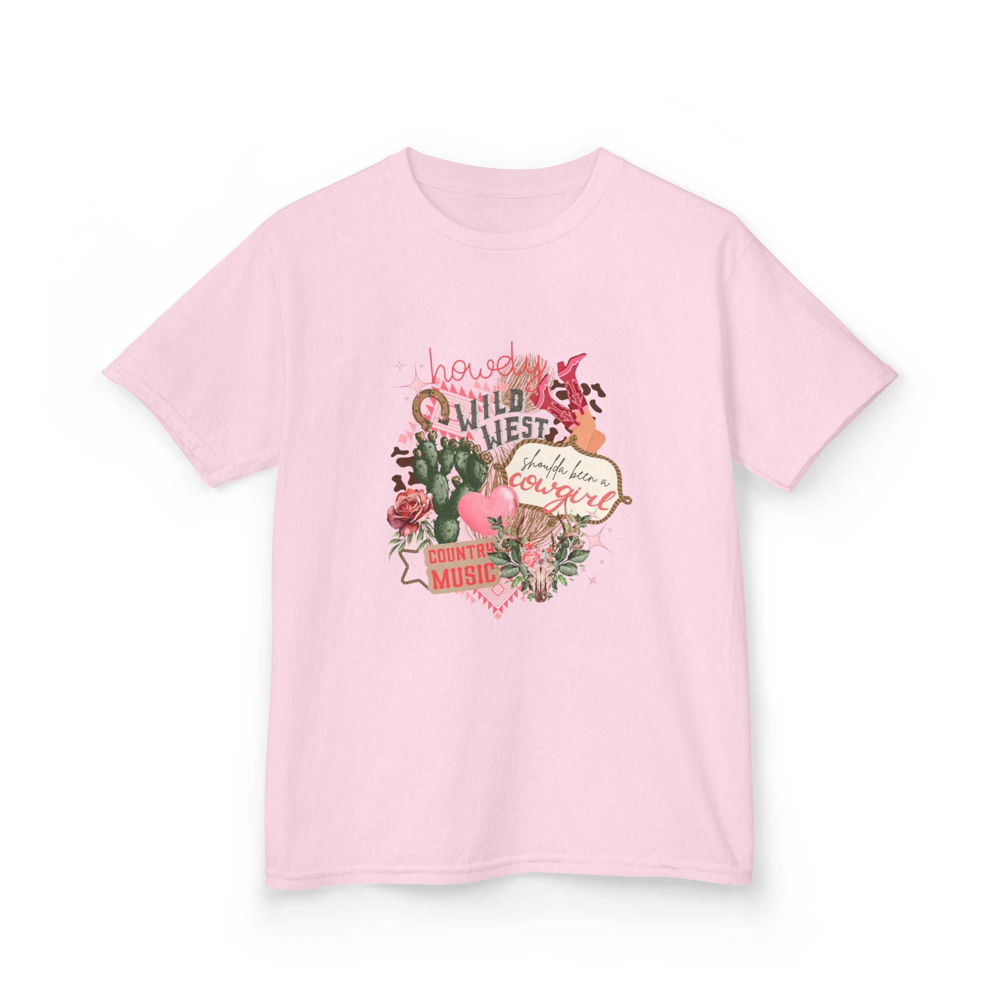 Kids Tee — "Wild West Sweetheart" Floral Cowgirl Shirt