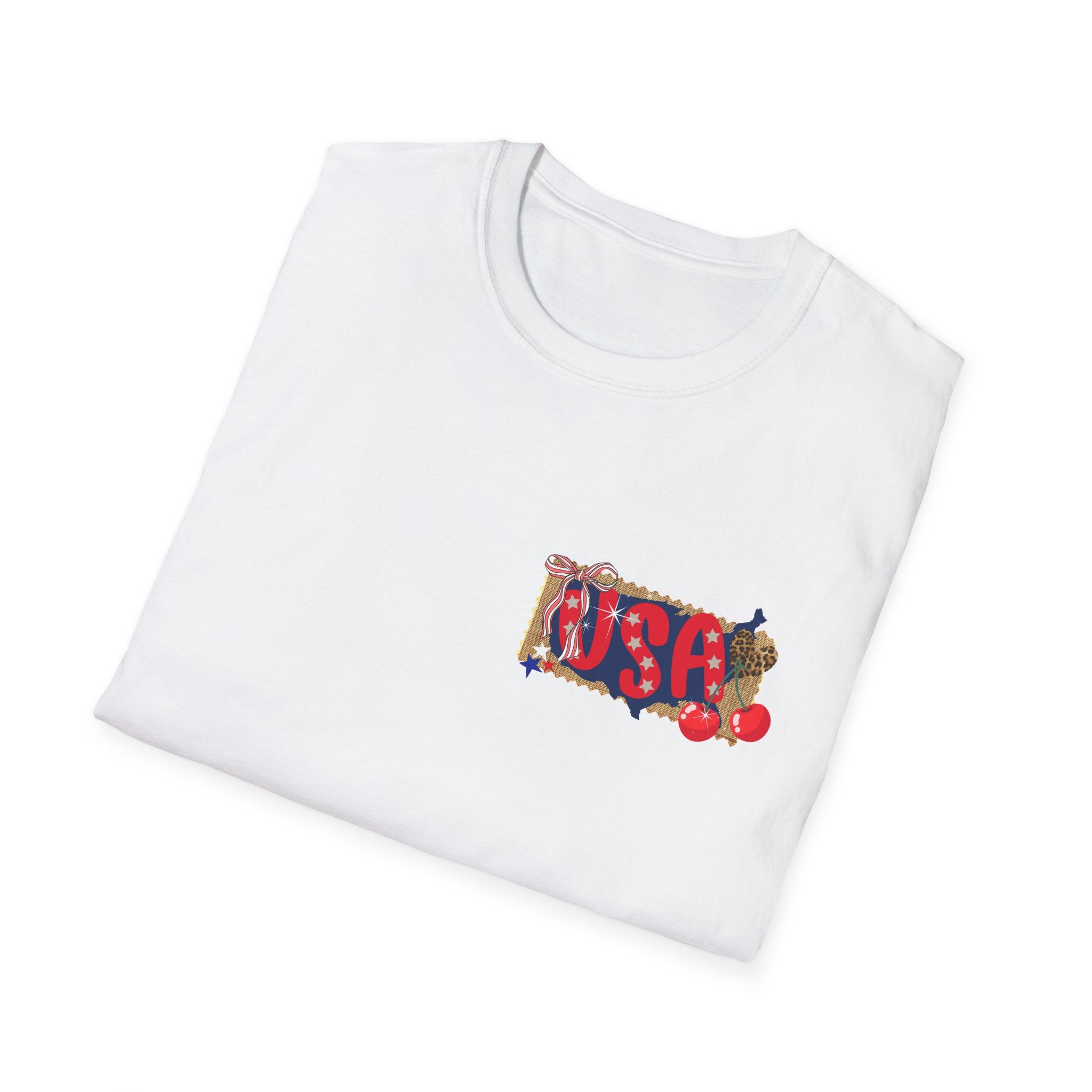 USA Collage T-Shirt — Patriotic Route 66 & Americana Graphic Tee