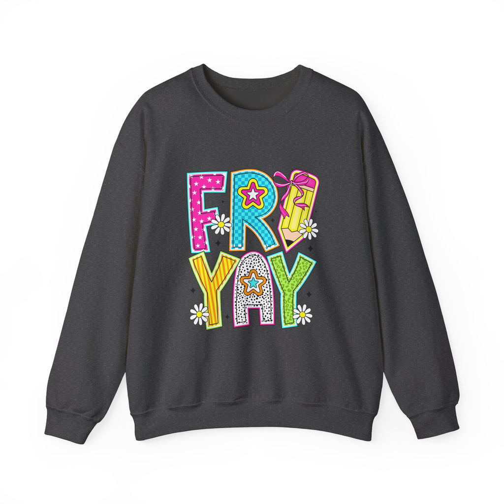 Fro-Yay Crewneck Sweatshirt — Colorful Retro Cartoon Graphic
