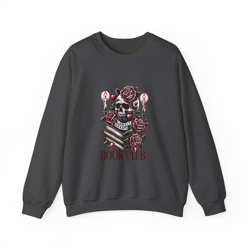 Book Club Sweatshirt — Gothic Skull, Roses & Candles Reading Crewneck