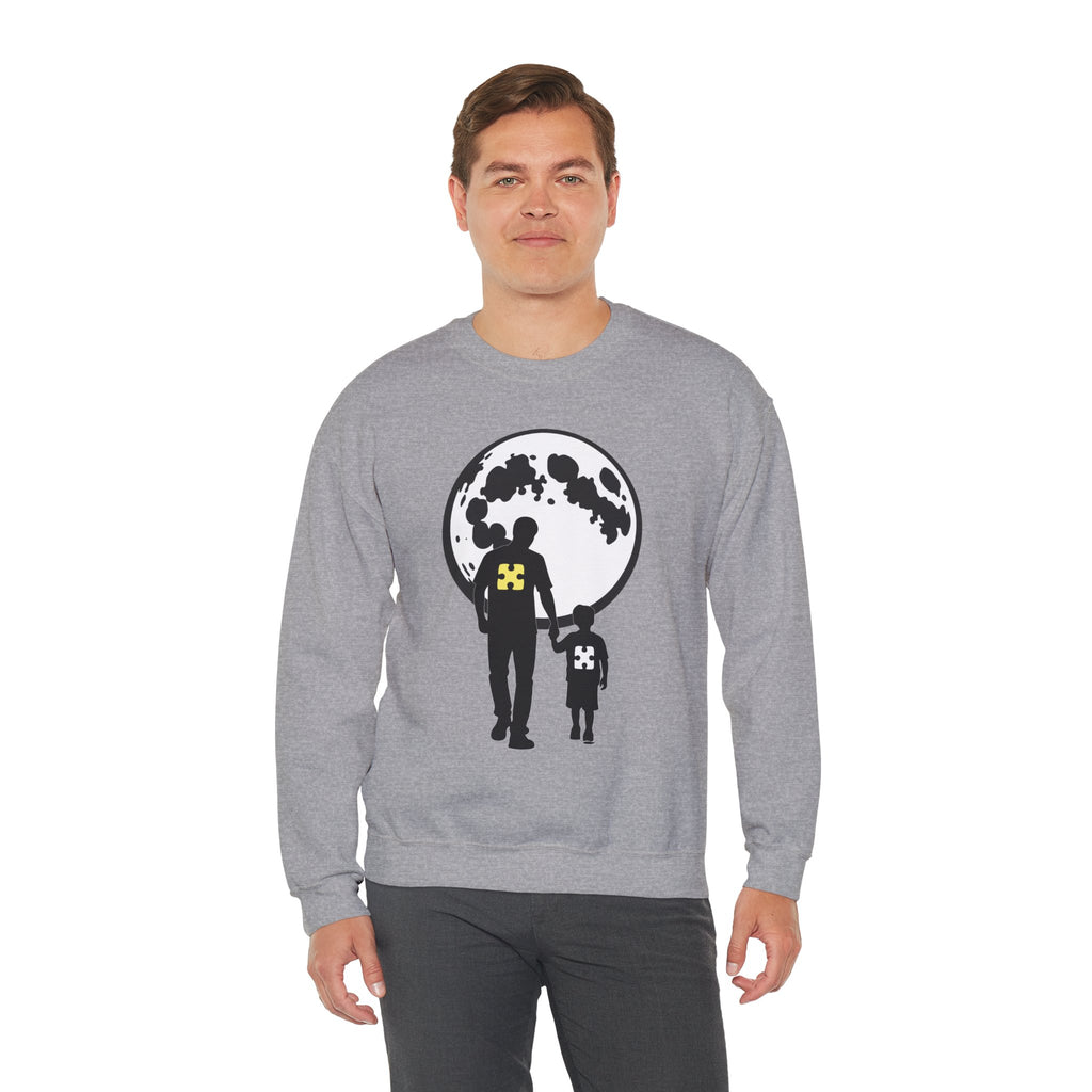 Crewneck Sweatshirt – Moonlit Parent & Child Silhouette Graphic