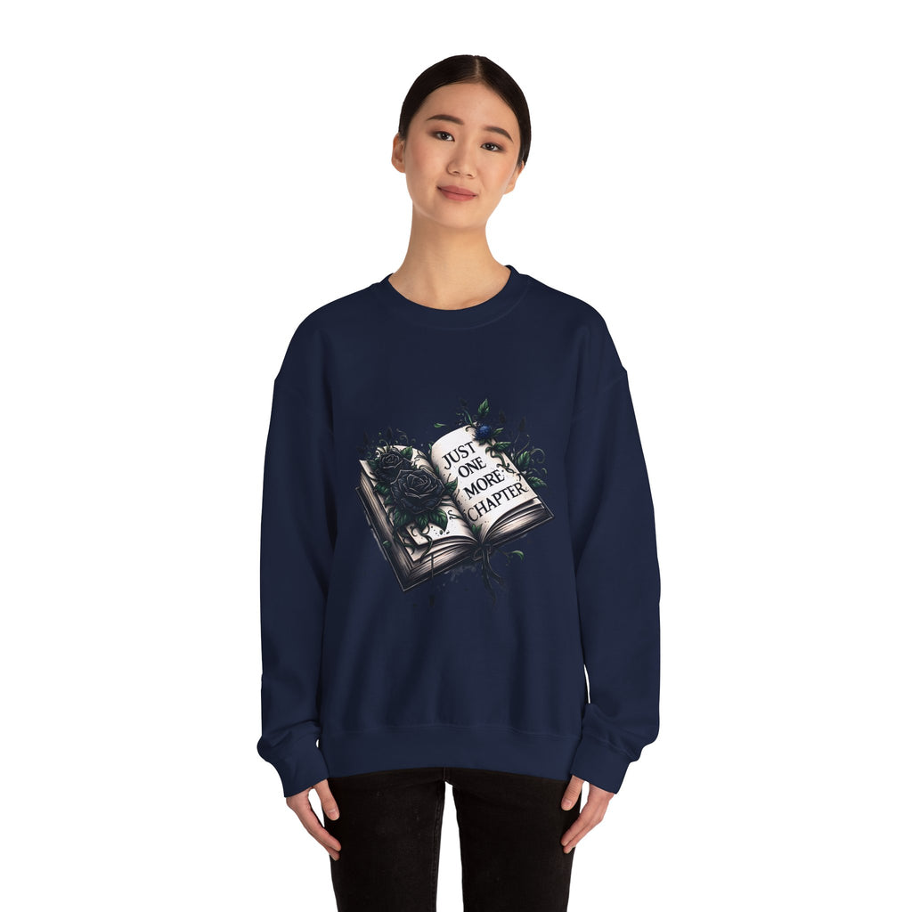 Book Lover Sweatshirt — "Just One More Chapter" Cozy Reader Crewneck