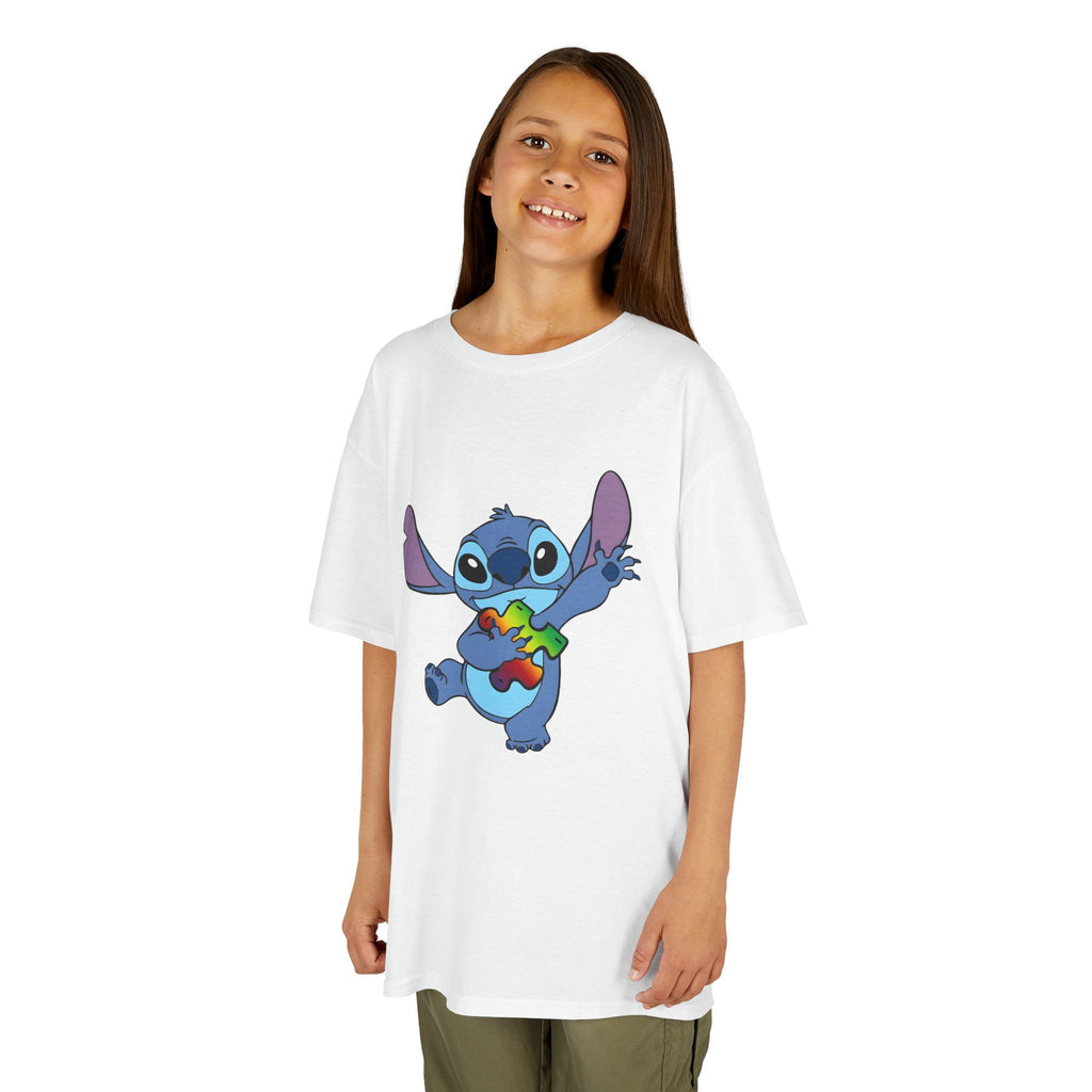 Kids Tee — Cute Stitch Holding Heart Graphic