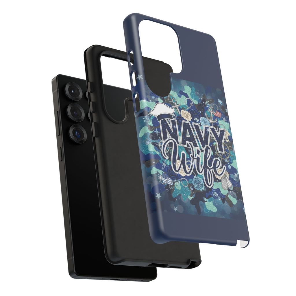 Navy Wife Tough Phone Case — Camouflage Military Tribute Protective Cover