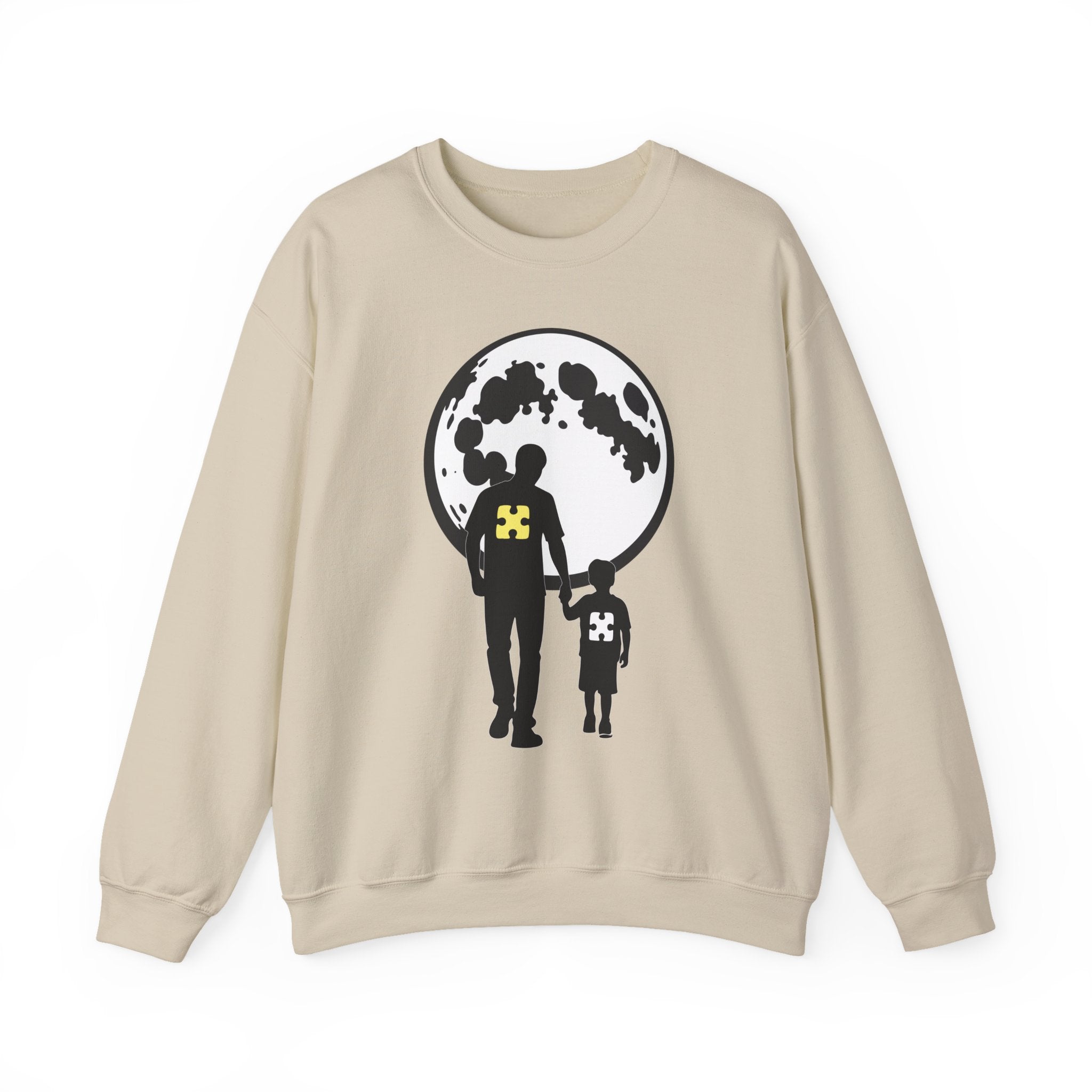 Crewneck Sweatshirt – Moonlit Parent & Child Silhouette Graphic