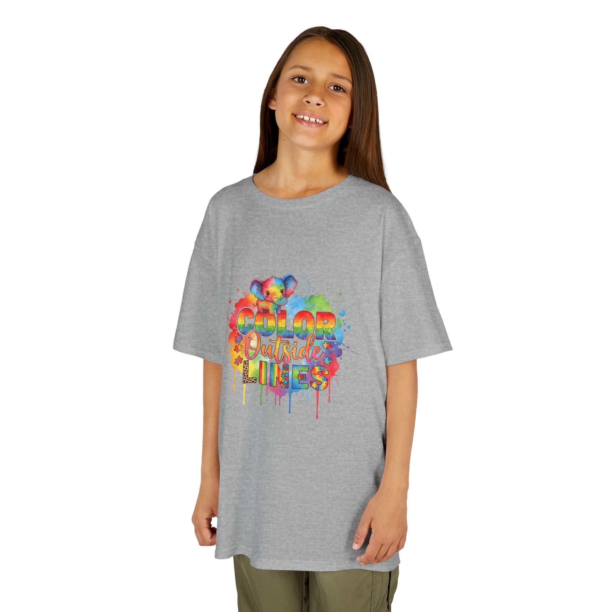 Kids T-Shirt — Color Outside the Lines Rainbow Drip Tee