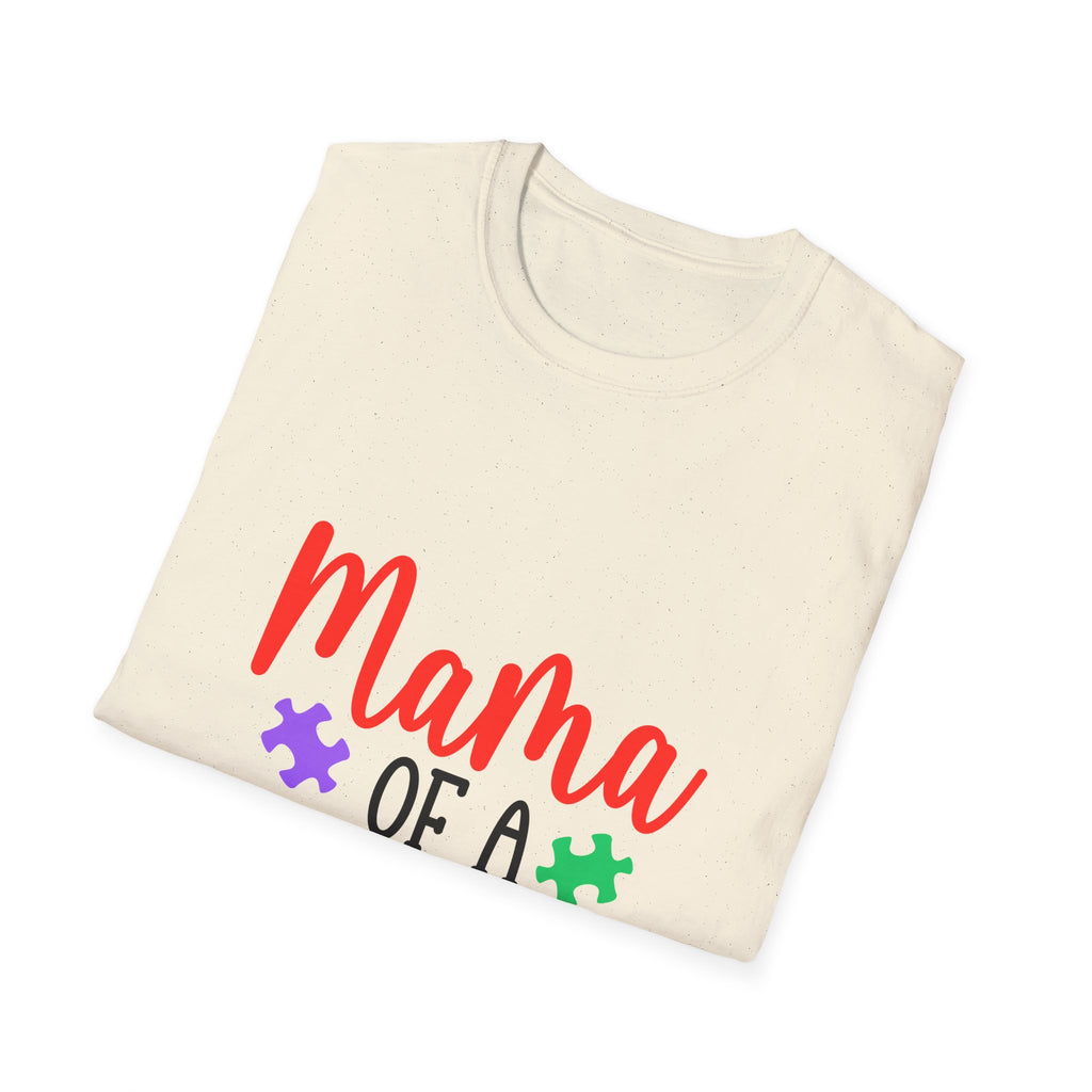 Mama of a Warrior Autism Puzzle Ribbon T-Shirt