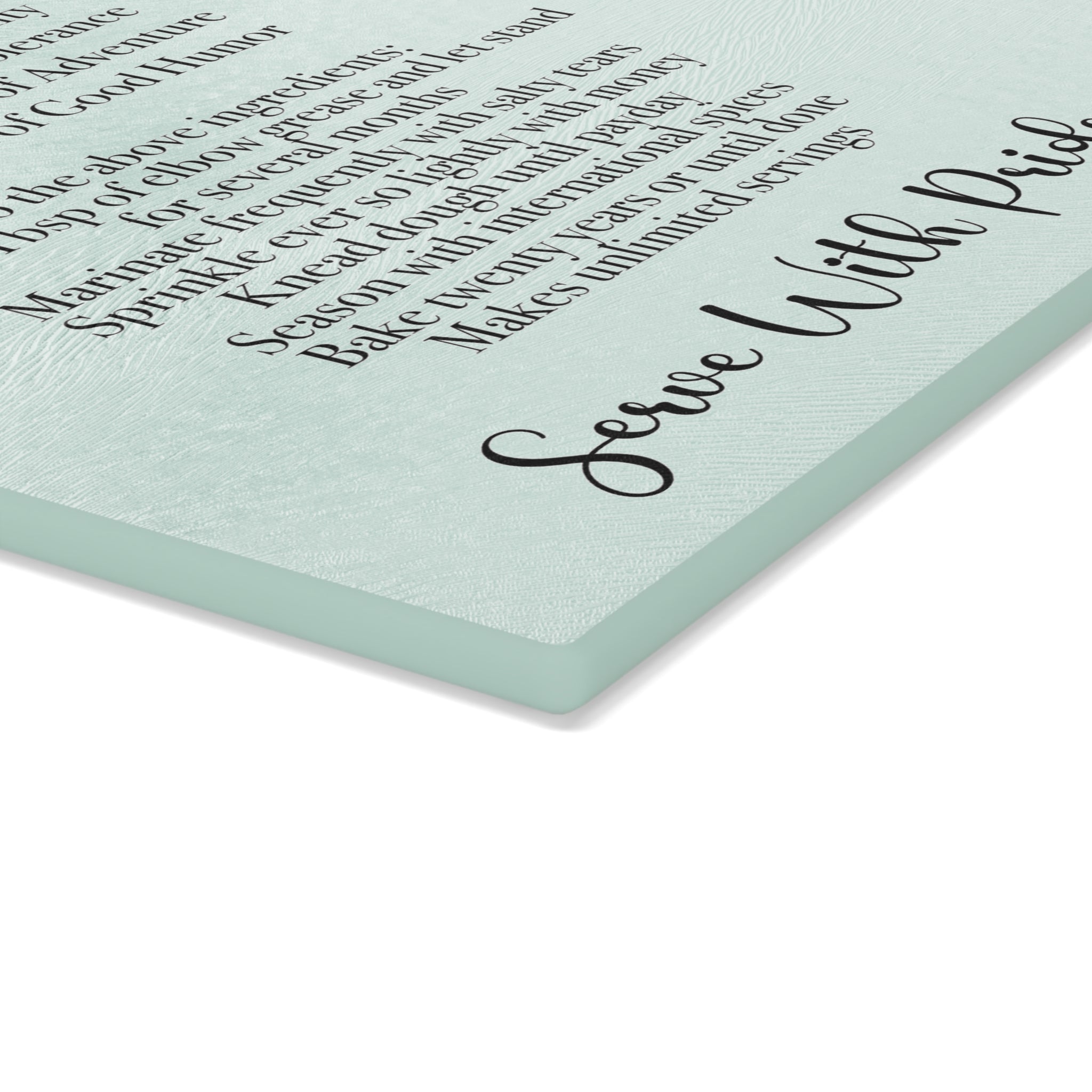 Glass Cutting Board — "Recipe for a Military Spouse" Decorative Kitchen Cutting Board, Serve With Pride