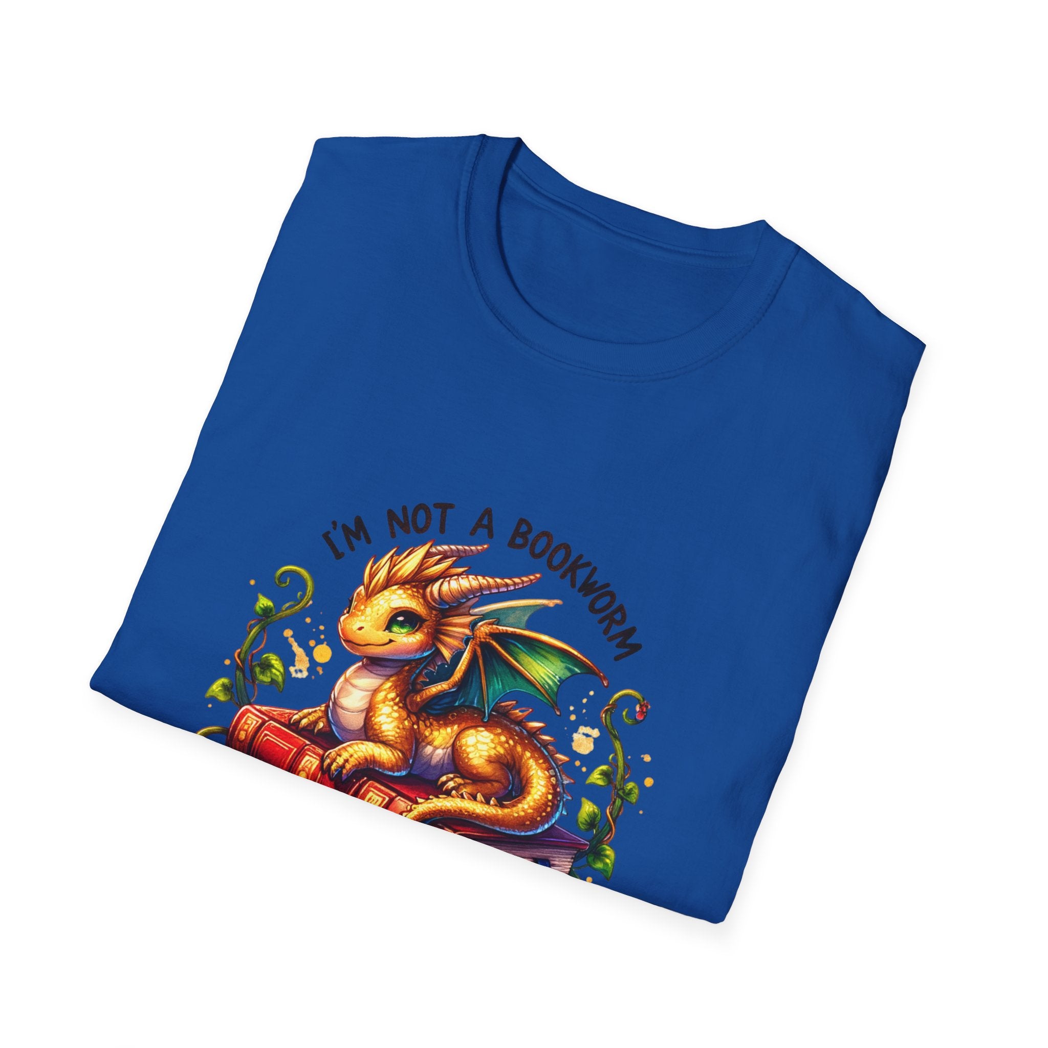 Book Dragon T-Shirt — "I'm Not a Bookworm, I'm a Book Dragon" Reading Tee