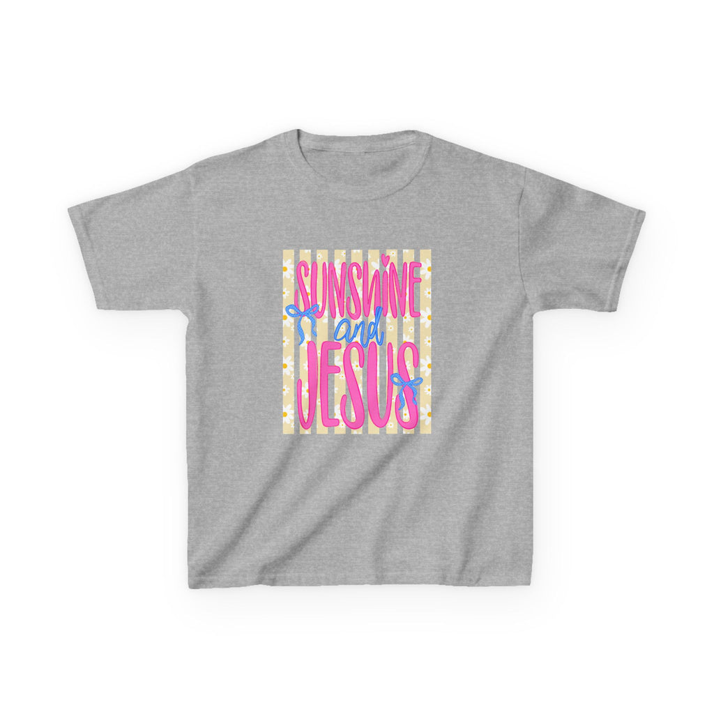 Kids T‑Shirt — "Sunshine and Jesus" Bright Faith Graphic Tee