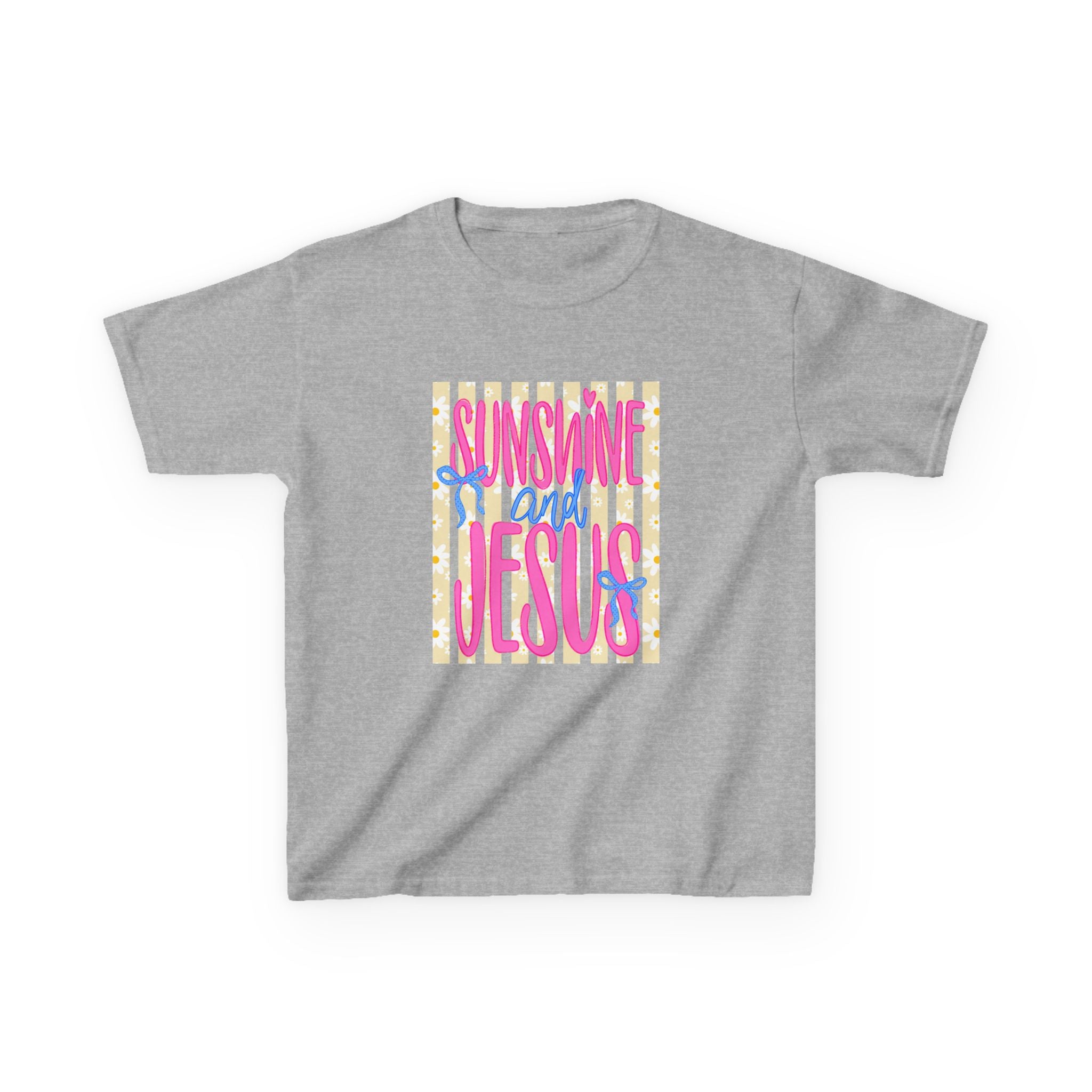 Kids T‑Shirt — "Sunshine and Jesus" Bright Faith Graphic Tee