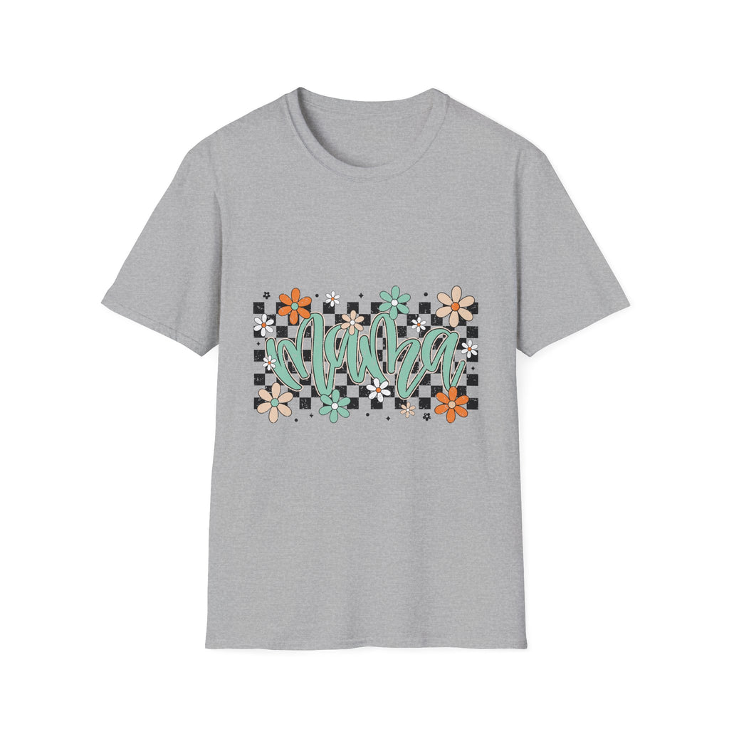 Mama Floral Checkerboard T-Shirt