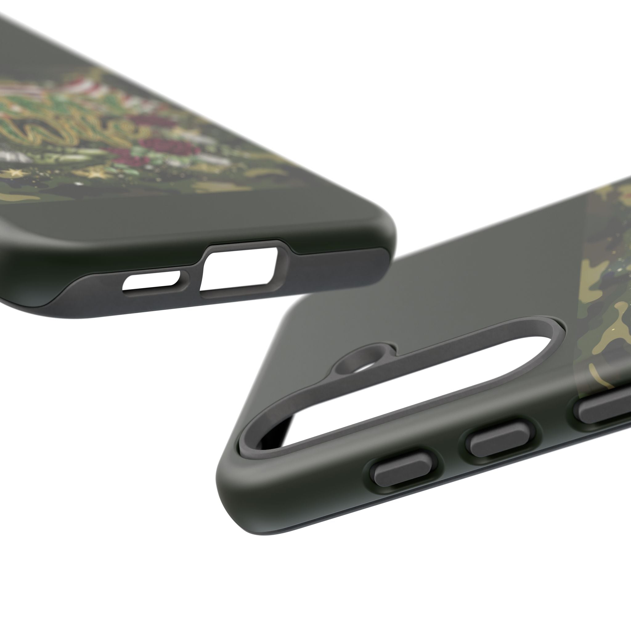 Army Wife Tough Phone Case — Camo Flag Design with Roses