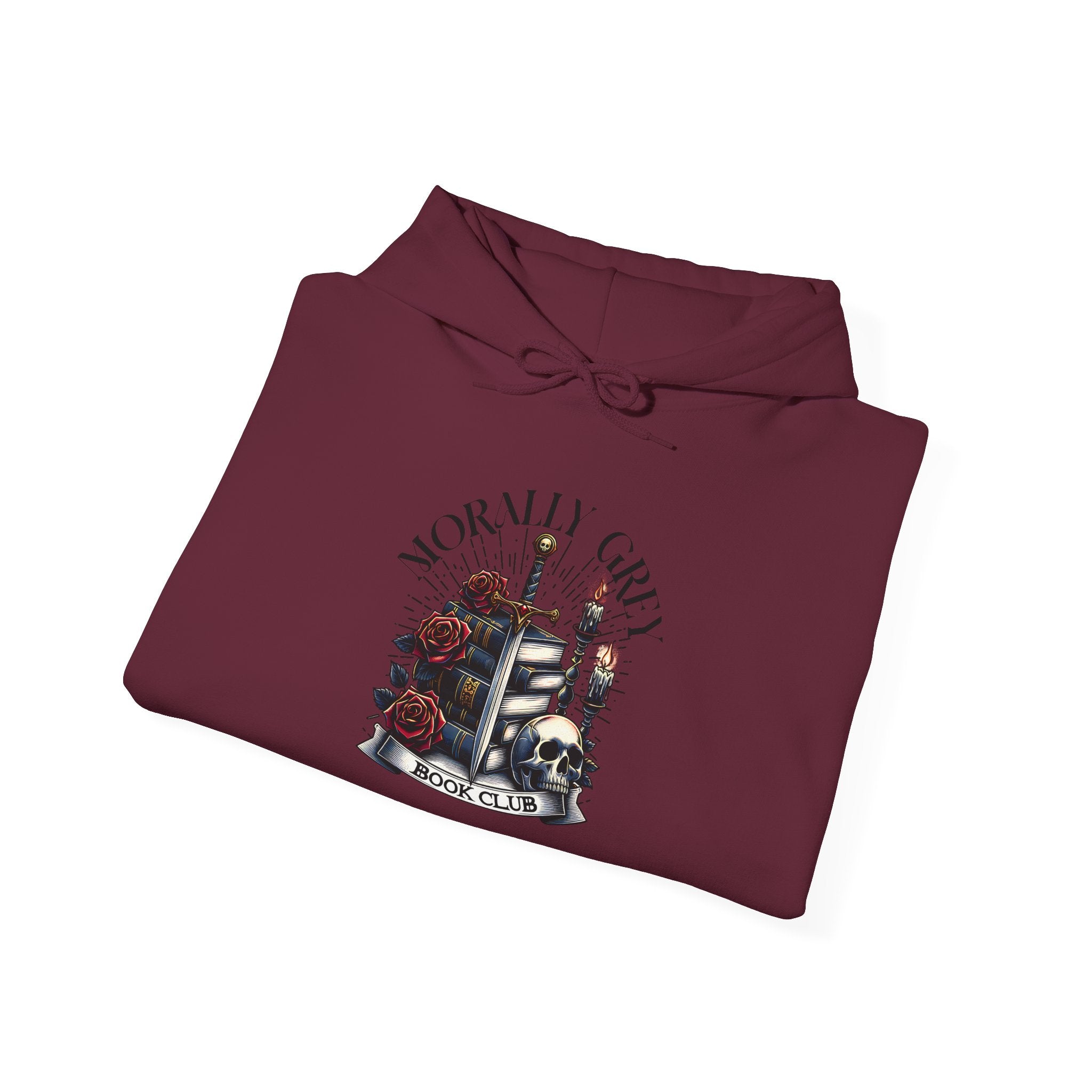 Horror Girl Graphic Hoodie – Gothic Roses & Vintage Candle Illustration
