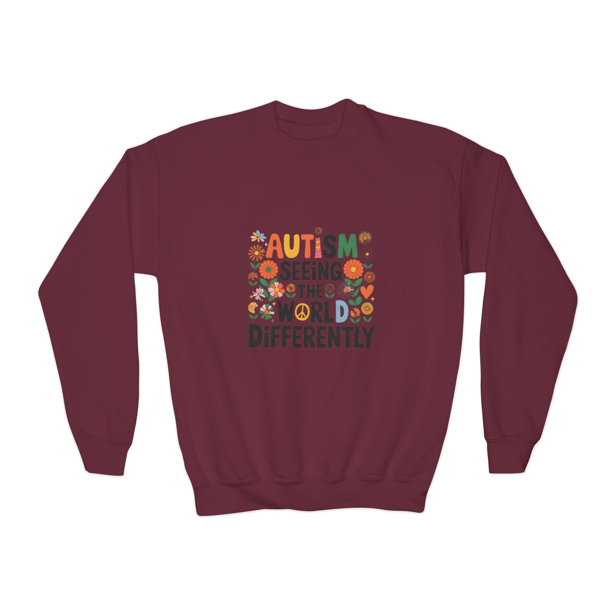 Autism Seeing the World Differently Youth Crewneck Sweatshirt