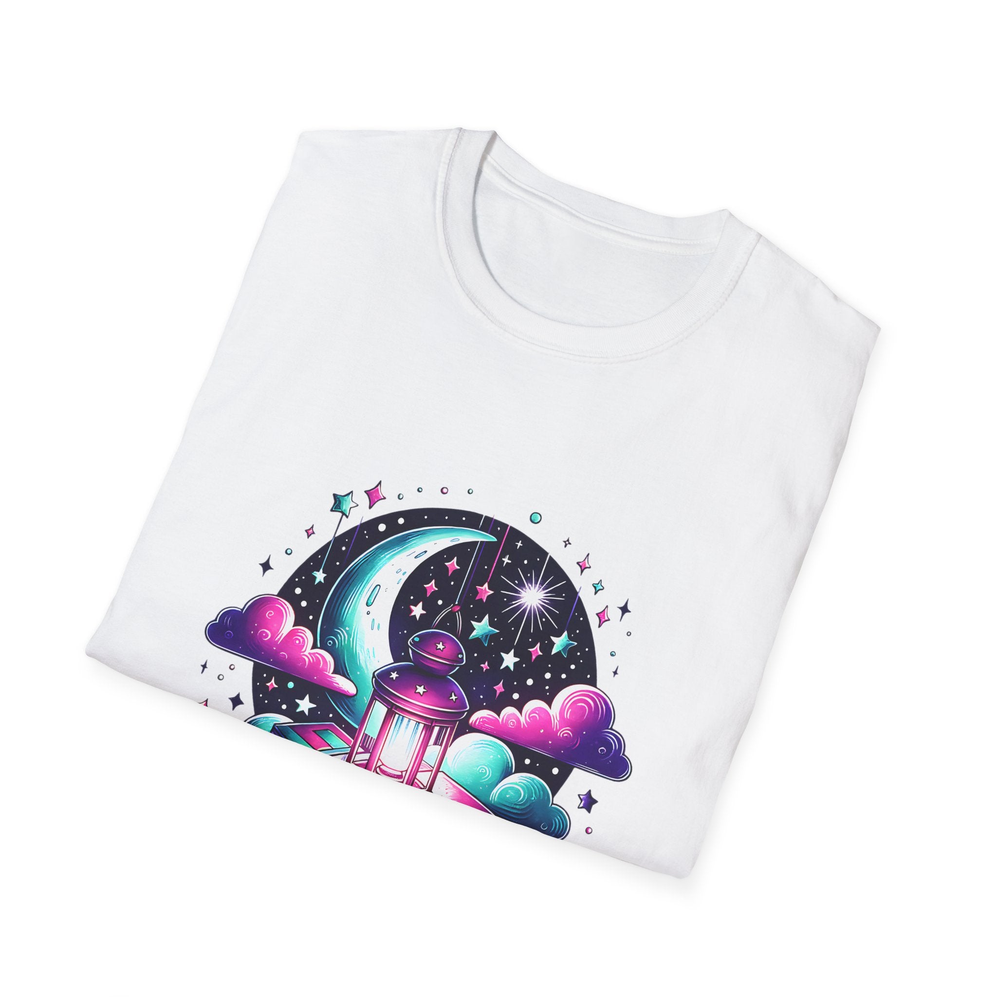 T-Shirt — Moonlit Books Lantern Design ("Let Your Dreams Guide")