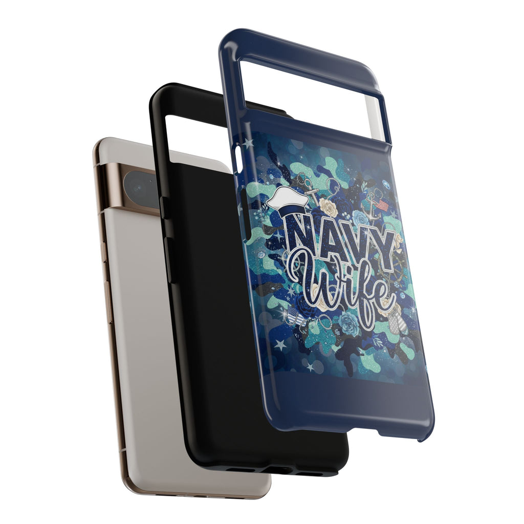 Navy Wife Tough Phone Case — Camouflage Military Tribute Protective Cover
