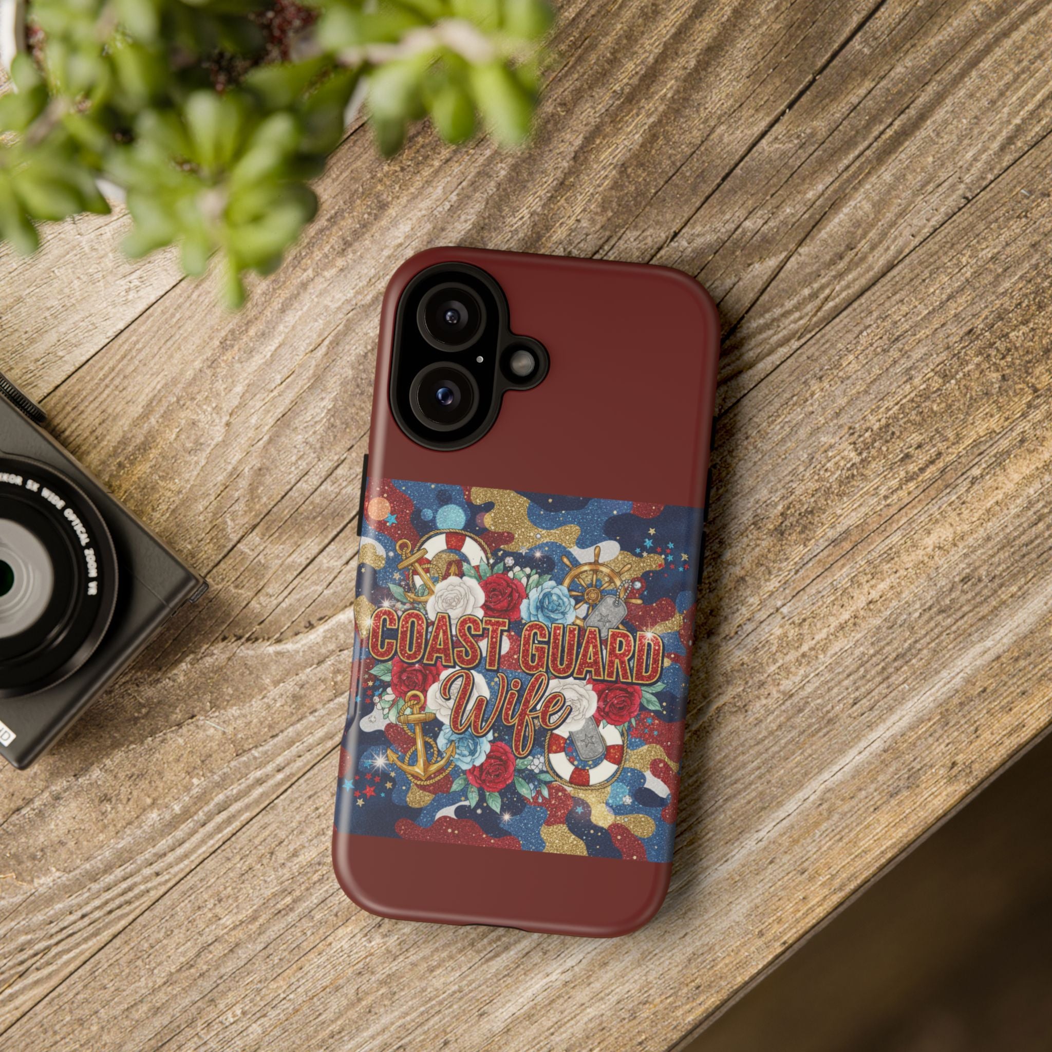 Coast Guard Wife Tough Phone Case — Patriotic Anchor & Lifebuoy Design