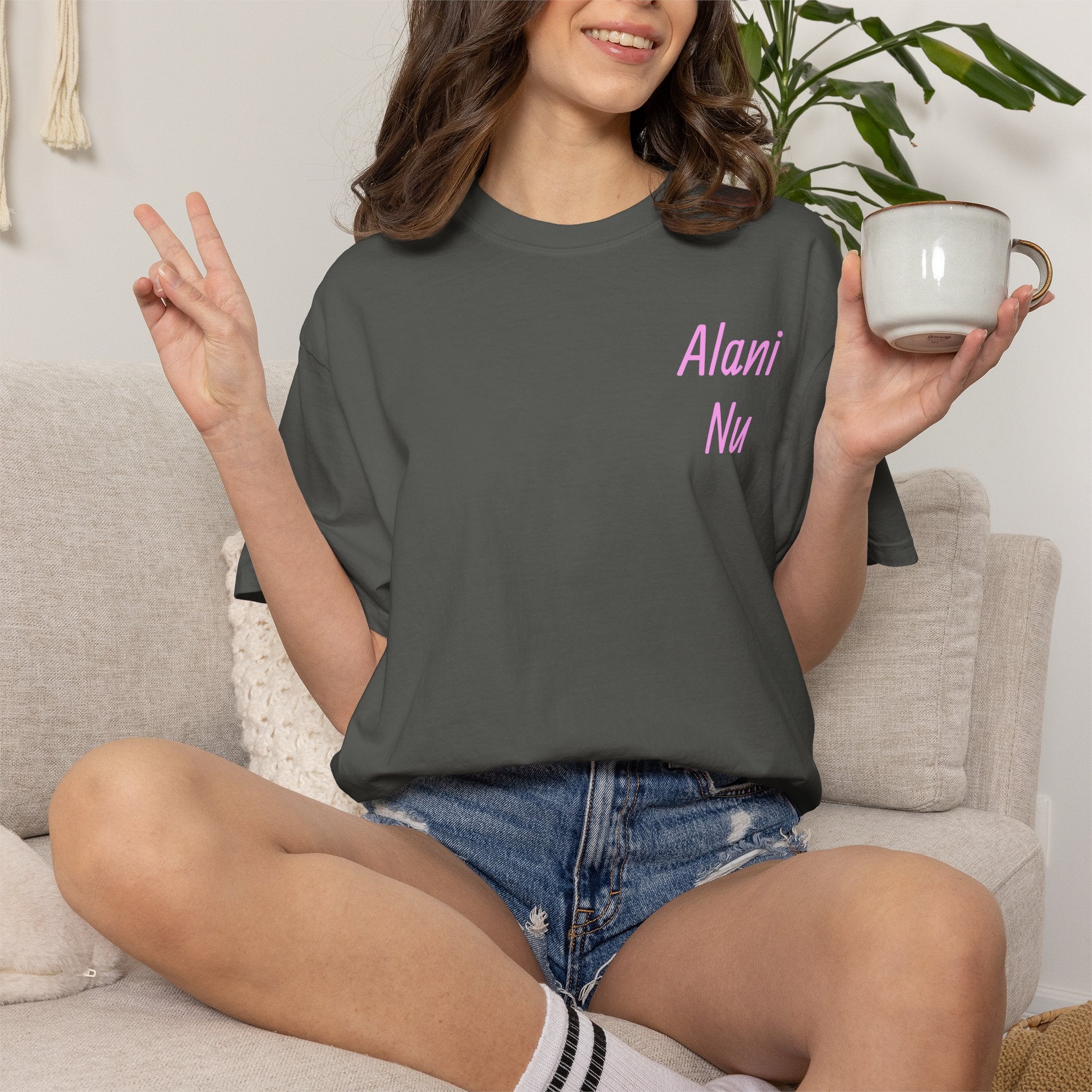 Graphic T-Shirt — Pastel 'Good Vibes' Disco Design (Alami Nu)