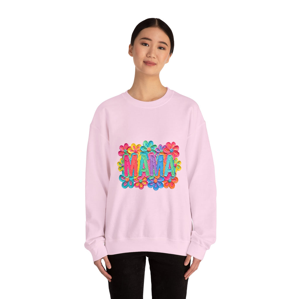 Mama Floral Crewneck Sweatshirt — Colorful Flower Mom Shirt for Mother’s Day