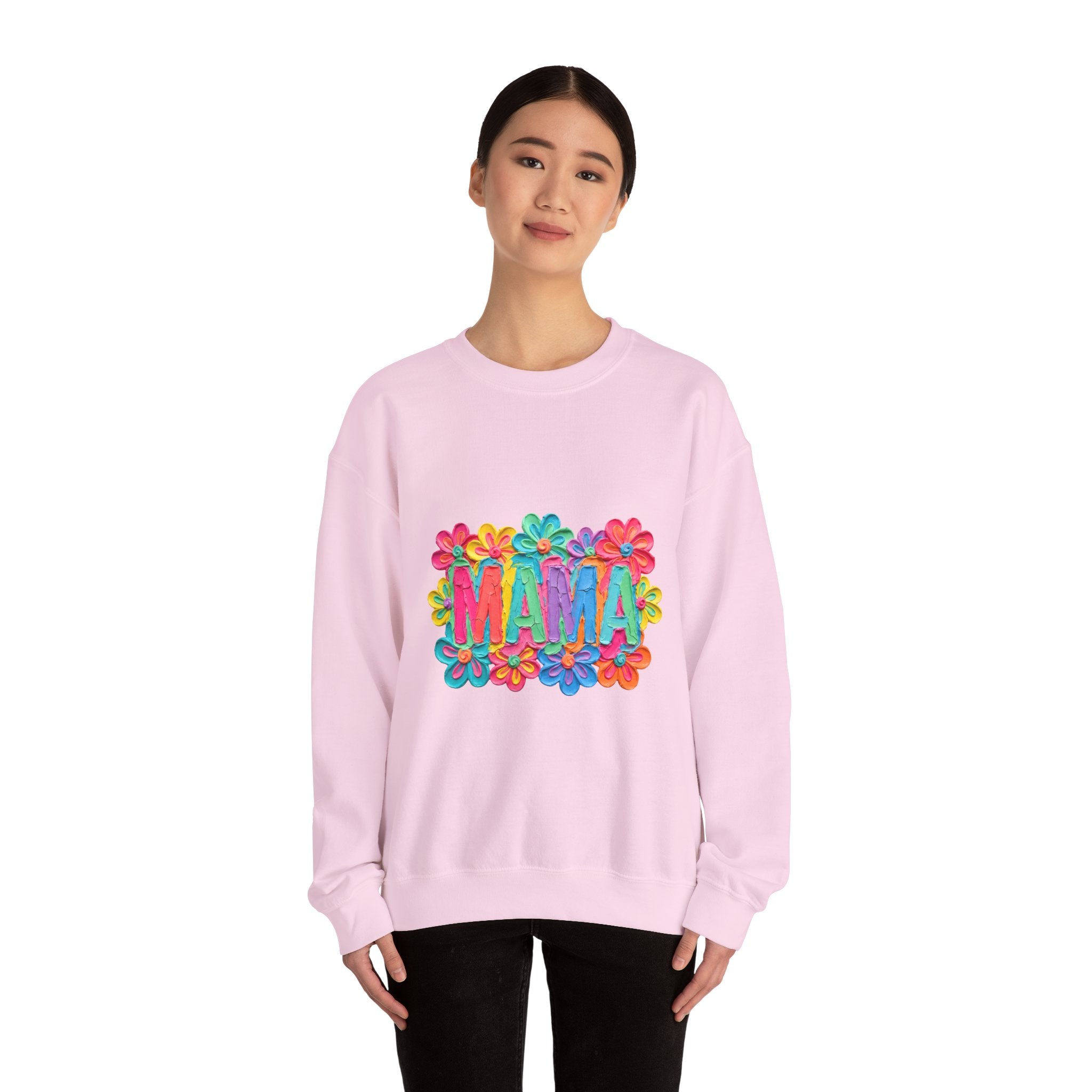 Mama Floral Crewneck Sweatshirt — Colorful Flower Mom Shirt for Mother’s Day