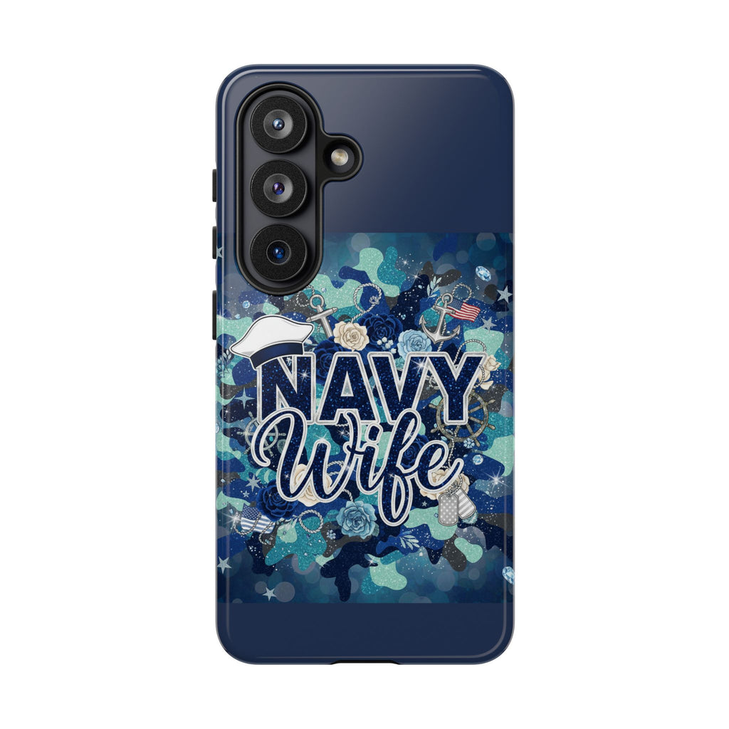Navy Wife Tough Phone Case — Camouflage Military Tribute Protective Cover