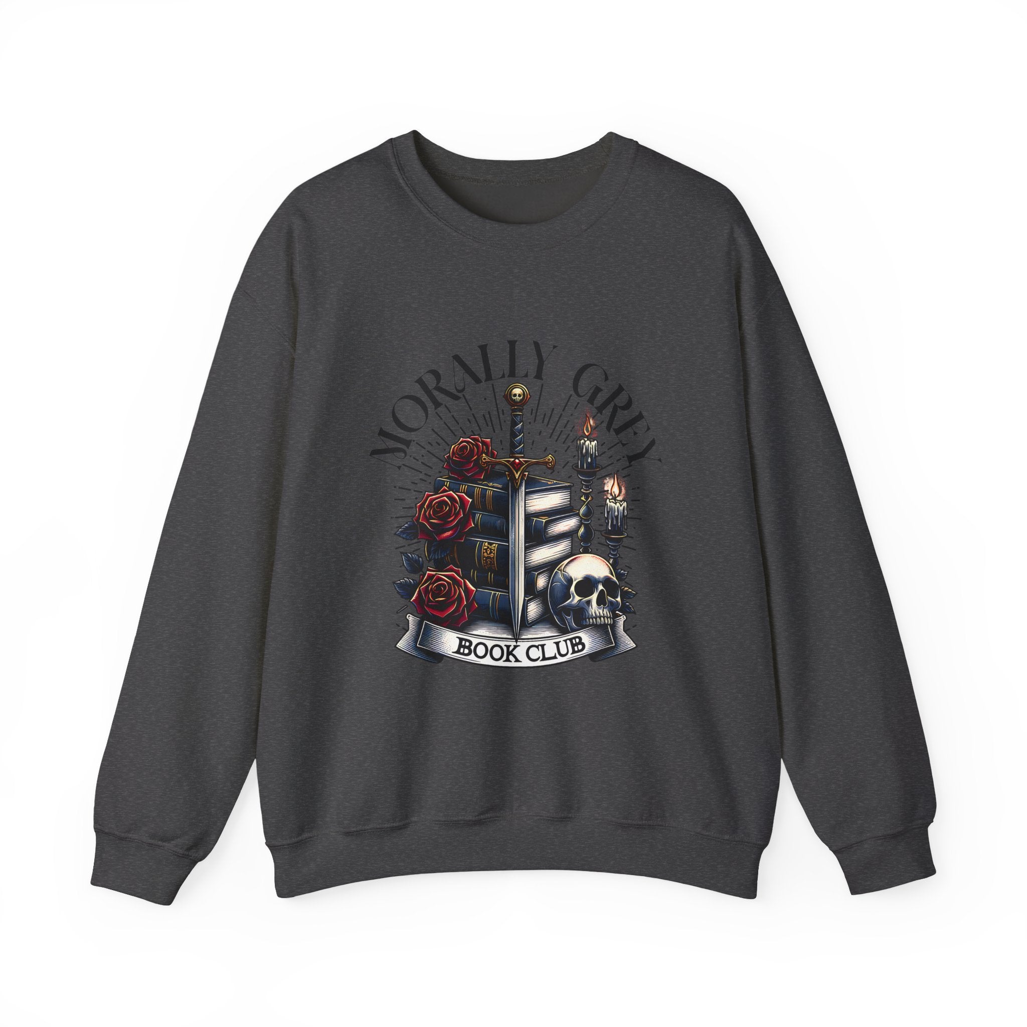 Morally Grey Book Club Sweatshirt — Gothic Booklover Crewneck