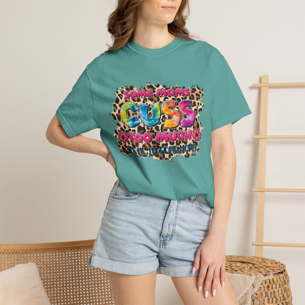 Graphic T-Shirt — "Some Moms Guess Too Much" Colorful Leopard Print
