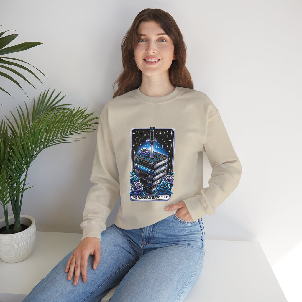 Crewneck Sweatshirt — "The Forlorn Book Club" Gothic Stack of Books Design