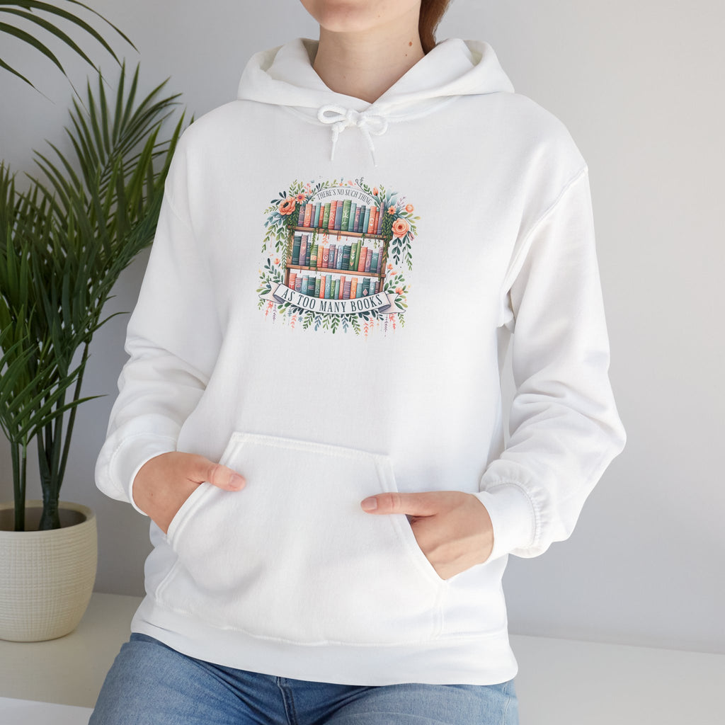 Reading Nook Hoodie — Cozy Bookshelf Floral Graphic Sweatshirt