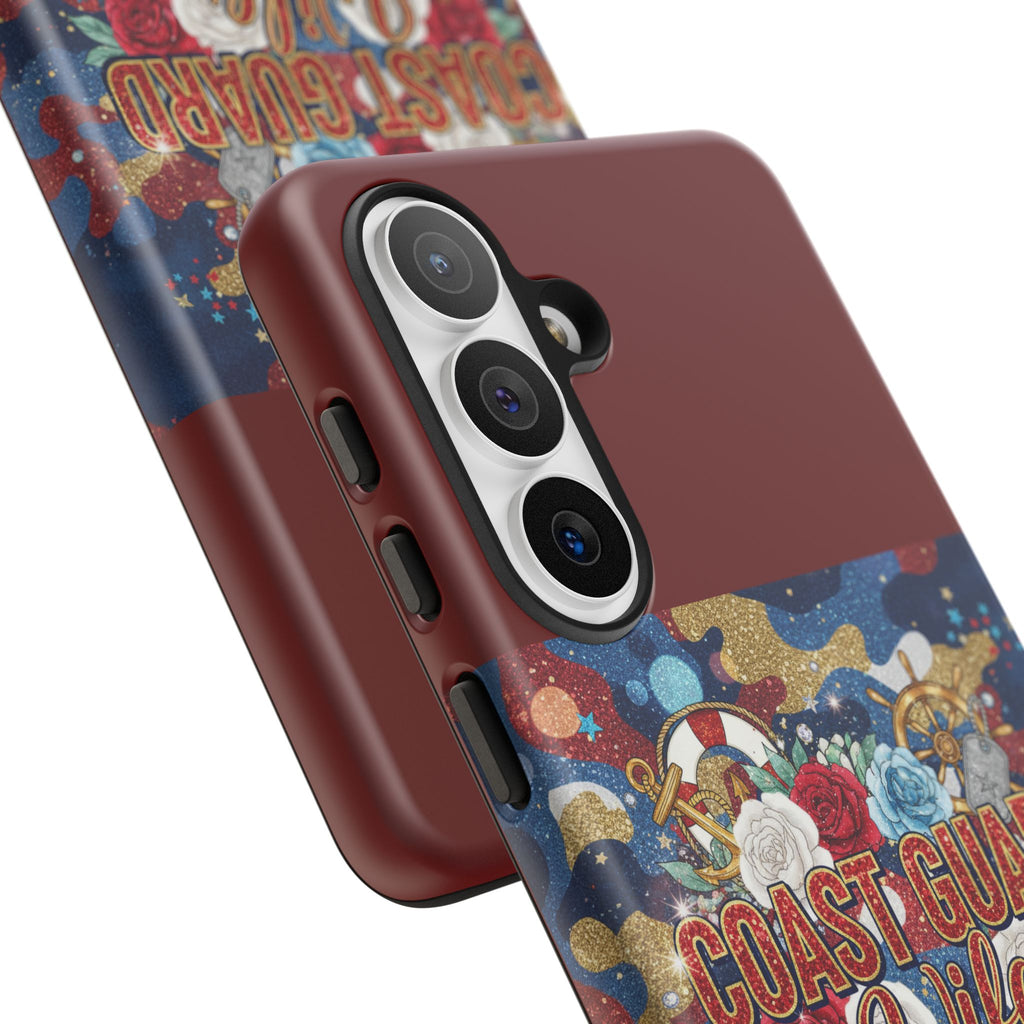 Coast Guard Wife Tough Phone Case — Patriotic Anchor & Lifebuoy Design
