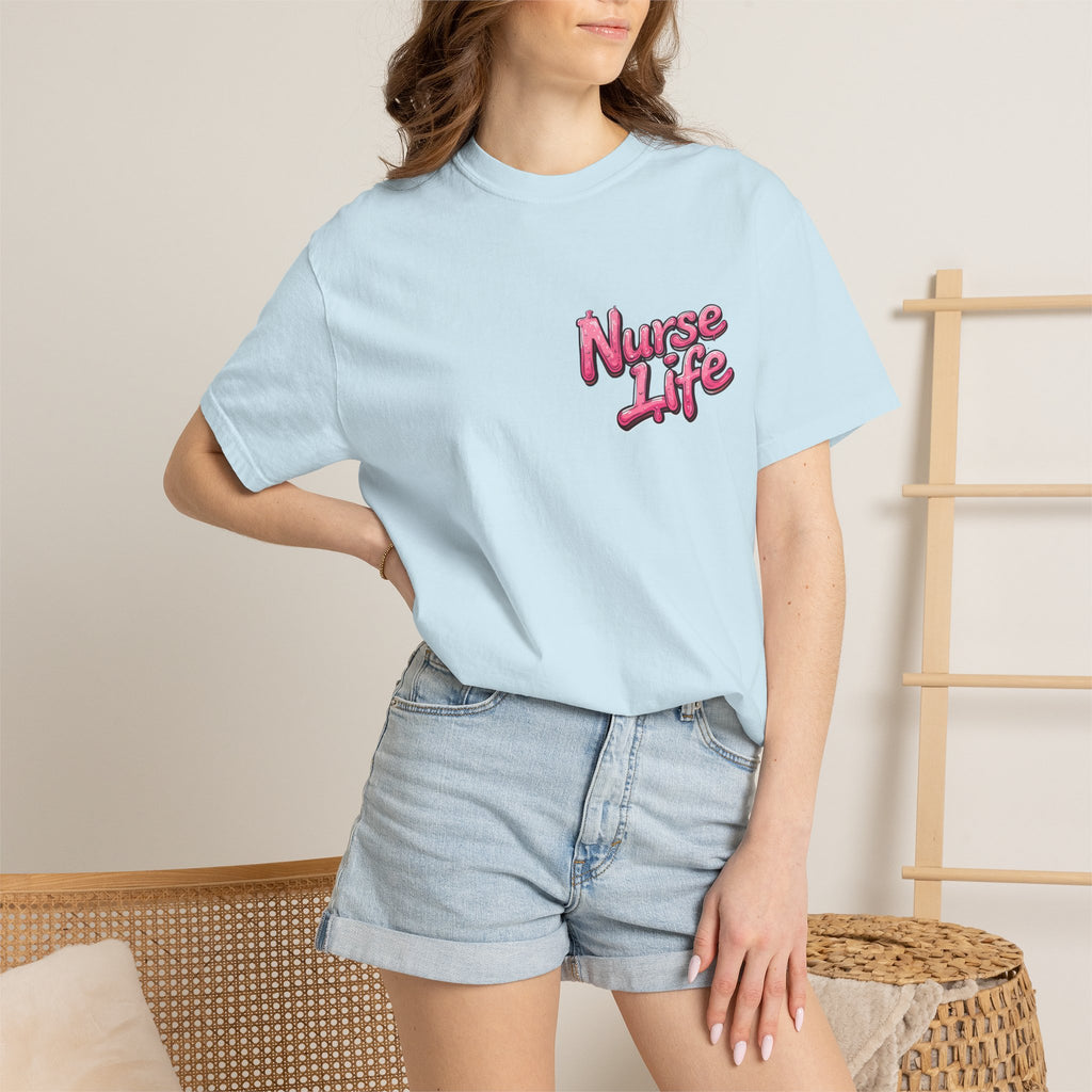 Nurse Life T-Shirt — Cute Female Nurse Watercolor Graphic Tee