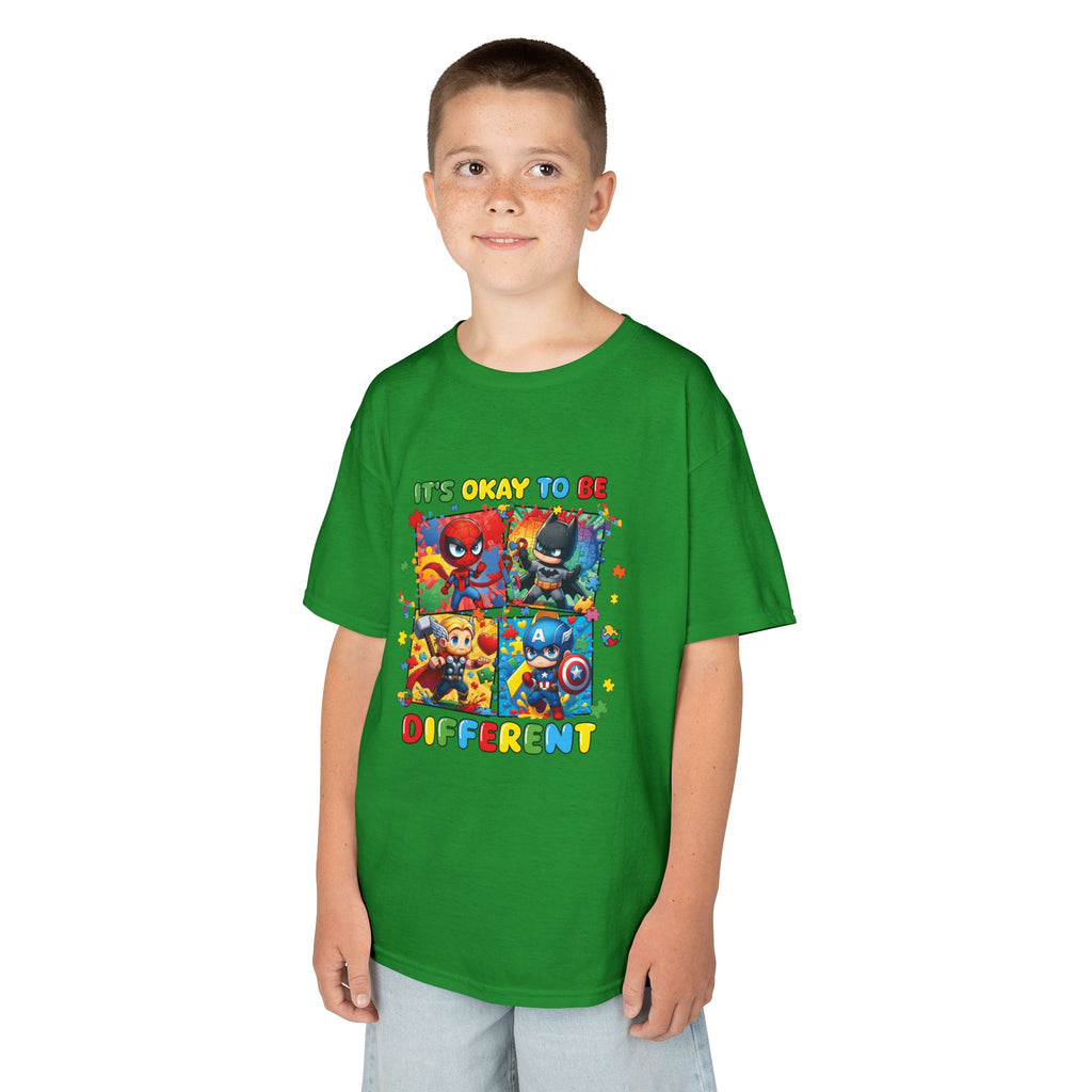 Kids 'It's Okay to Be Different' Graphic Tee — Colorful Inclusive Cartoon Design