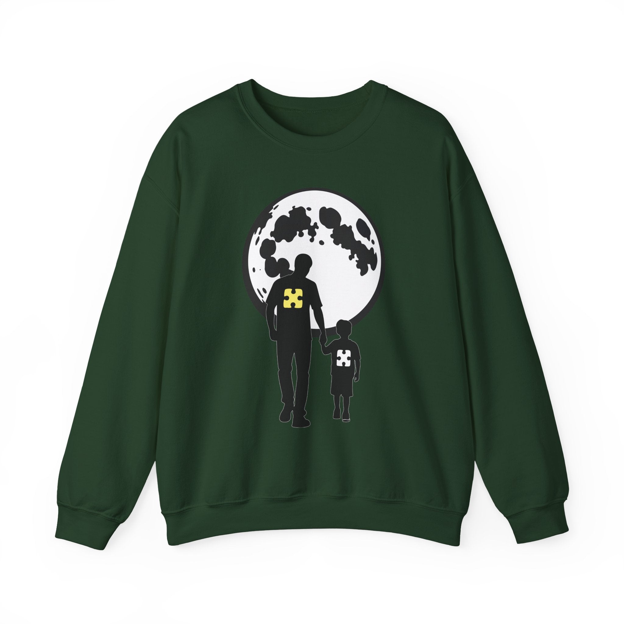 Crewneck Sweatshirt – Moonlit Parent & Child Silhouette Graphic