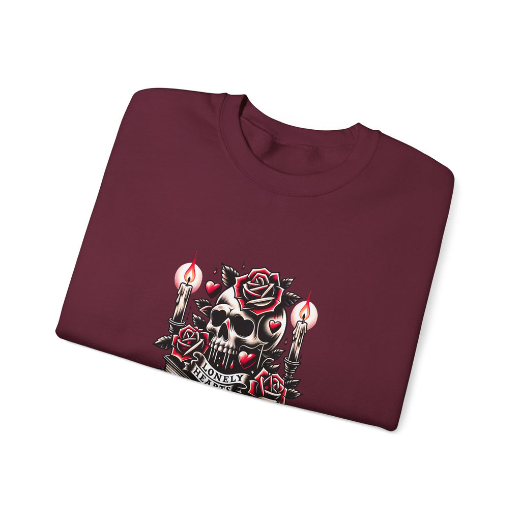 Book Club Sweatshirt — Gothic Skull, Roses & Candles Reading Crewneck
