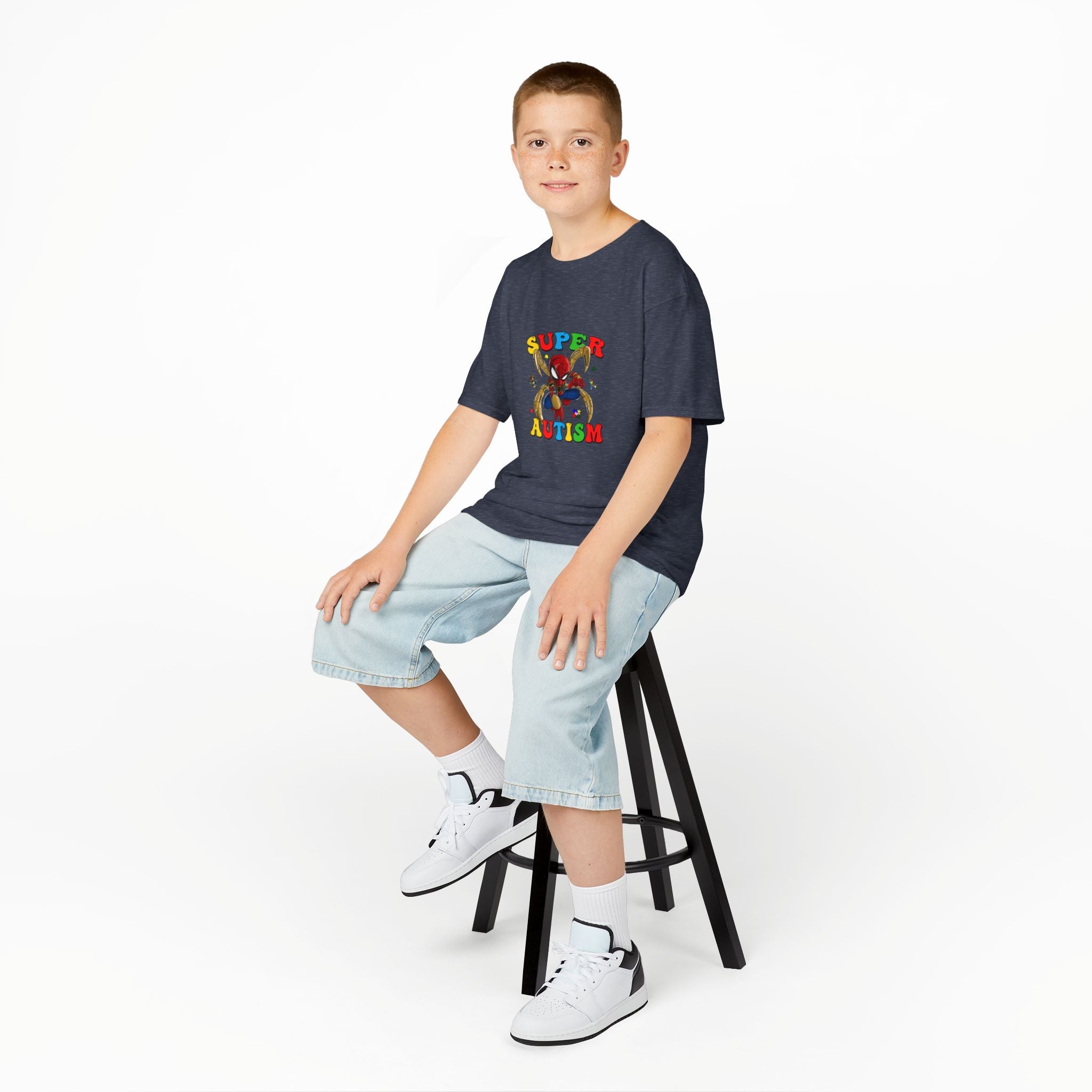 Kids T-Shirt — "Super Autism" Colorful Puzzle Bunny Tee