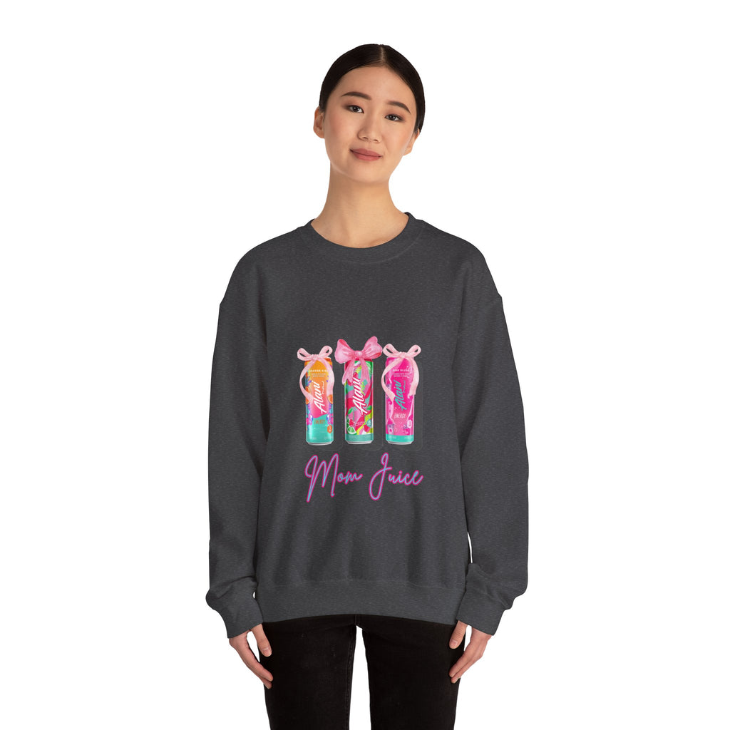 Mom Juice Sweatshirt - Cute Pastel Drink Graphic Crewneck for Moms