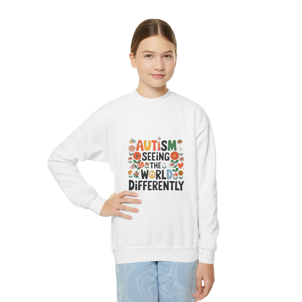 Autism Seeing the World Differently Youth Crewneck Sweatshirt