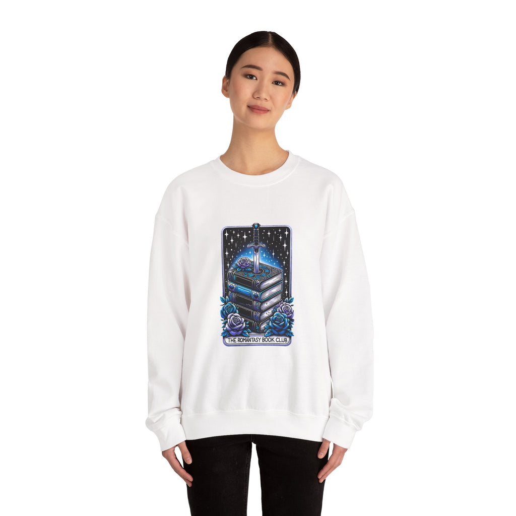 Crewneck Sweatshirt — "The Forlorn Book Club" Gothic Stack of Books Design
