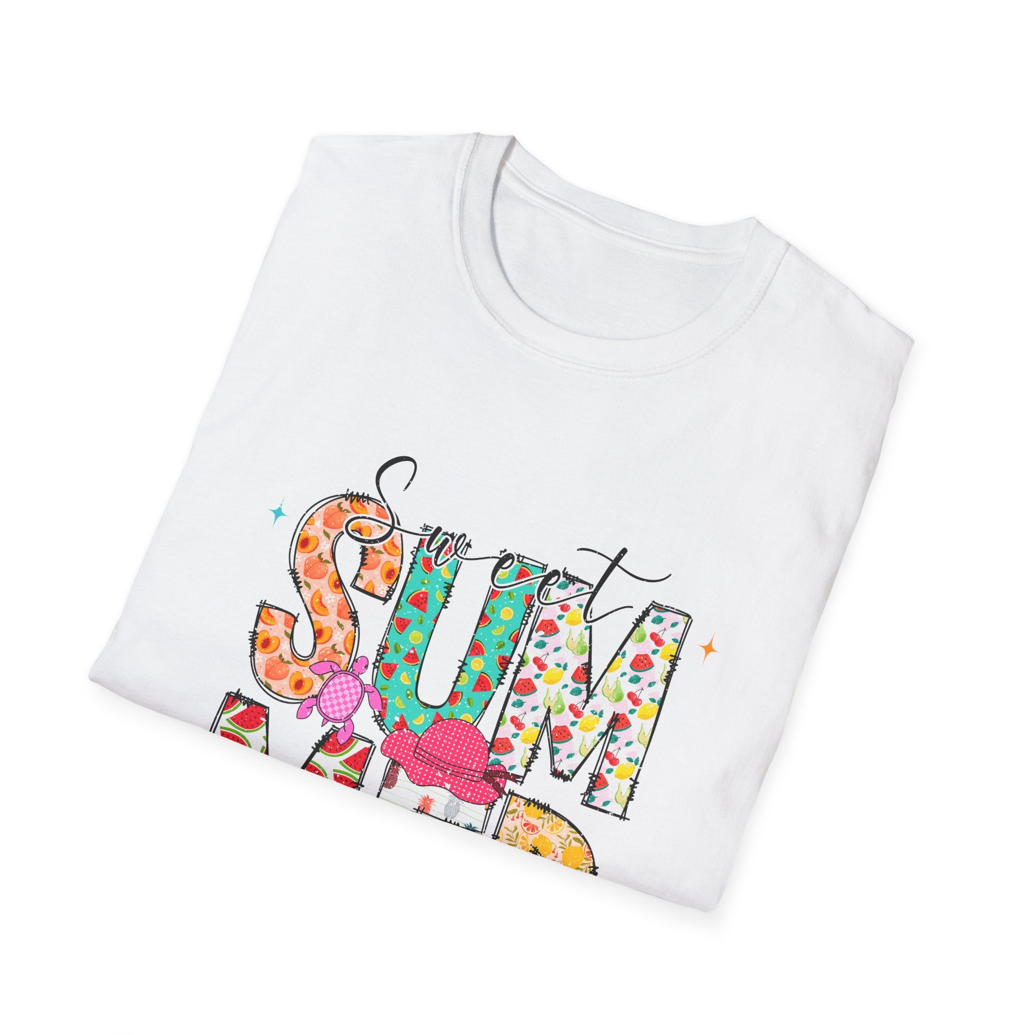 Summer Time Graphic T-Shirt — Colorful Tropical Beach Design