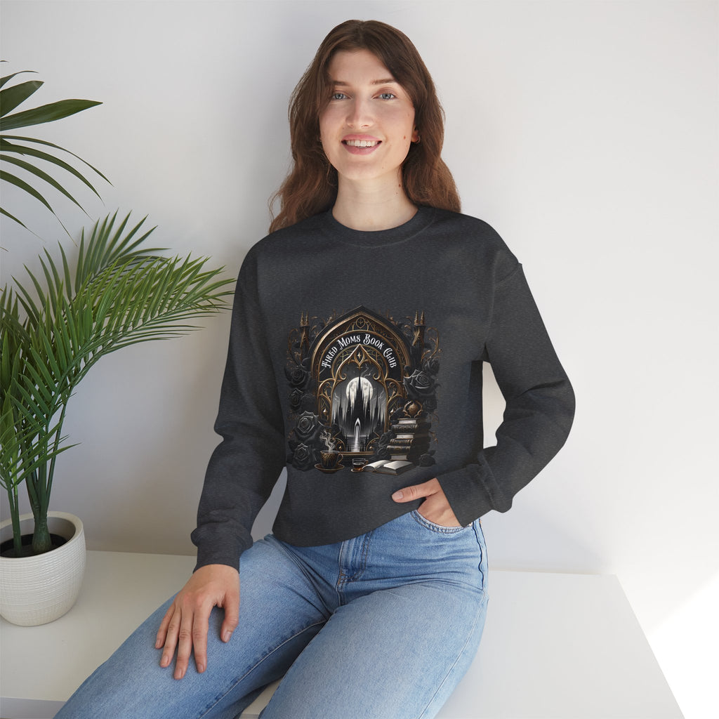 Mystic Library Crewneck Sweatshirt — Gothic 'Seek Silent Wisdom' Design